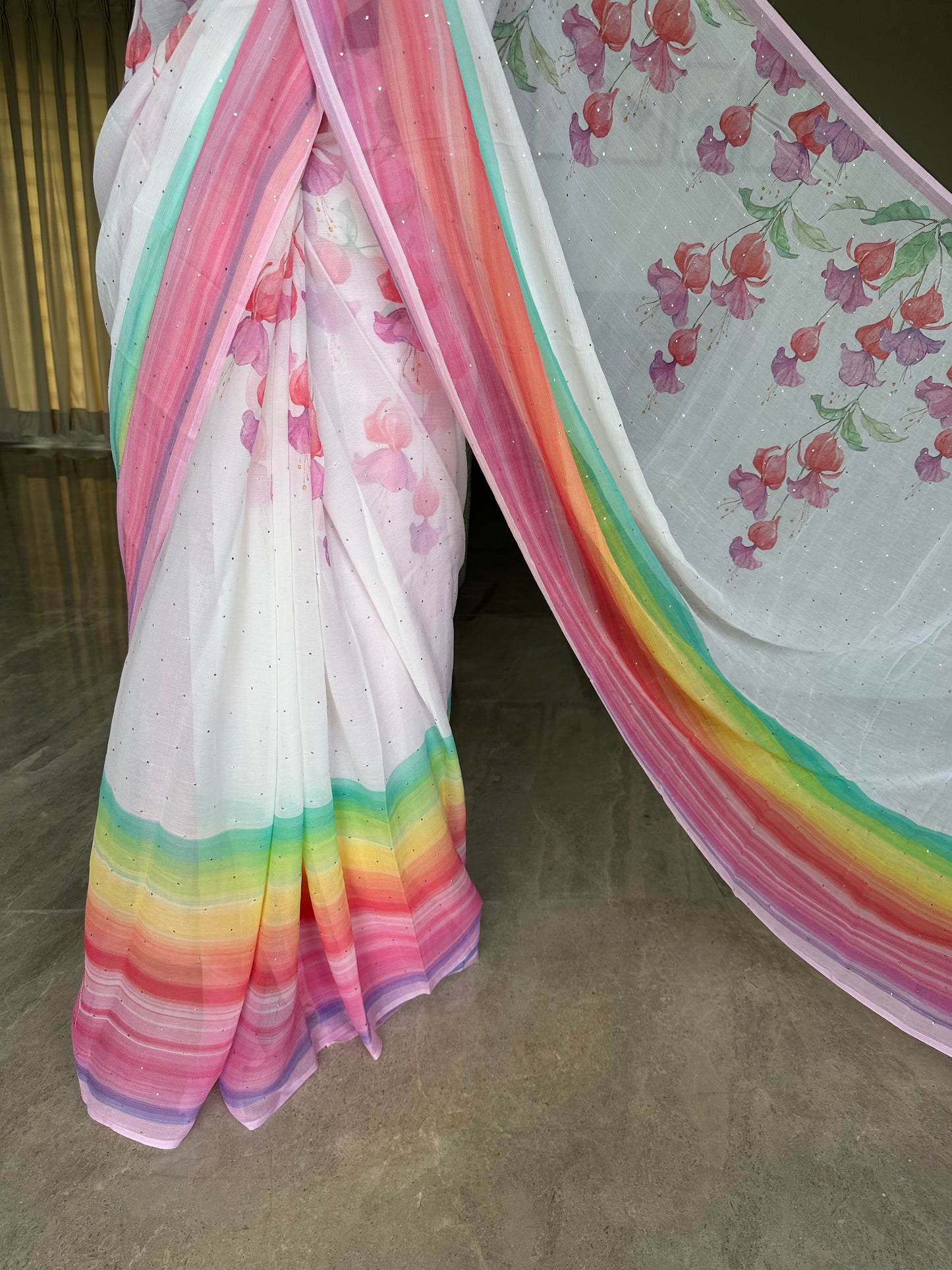 Satrangi Pure Chiffon Saree