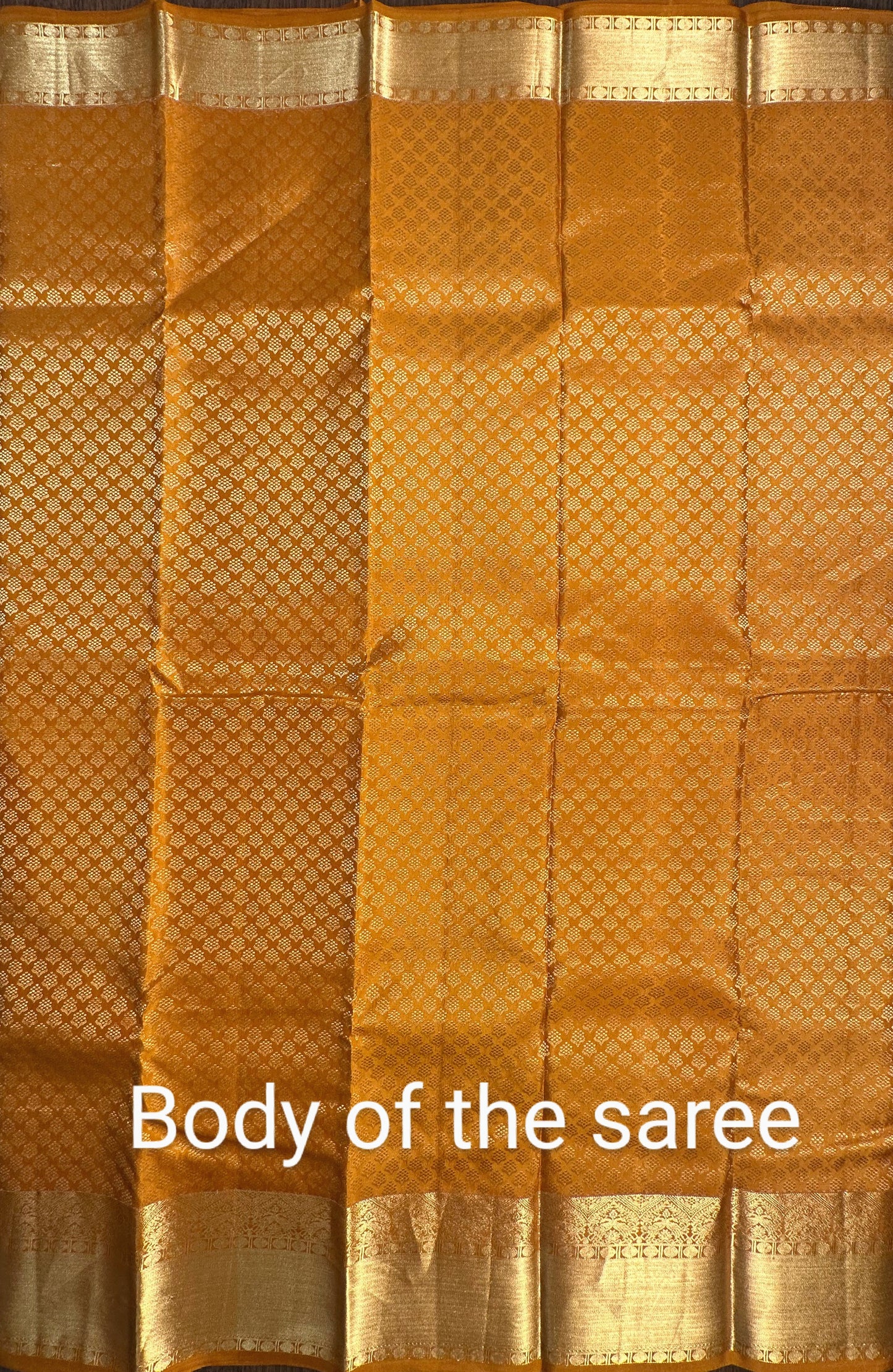 Mustard Handloom Kanjivaram Jamawar Pure Silk Saree