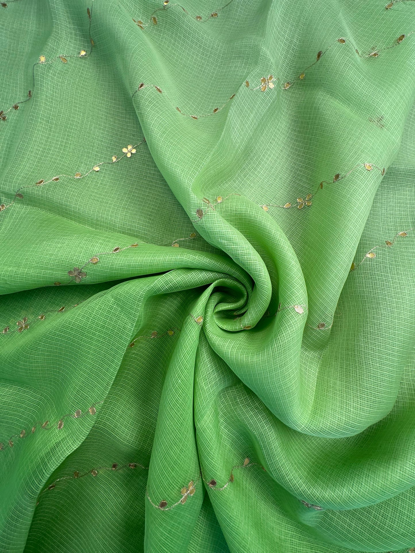 Kota Doria Pure Silk Saree With Gota Patti Work