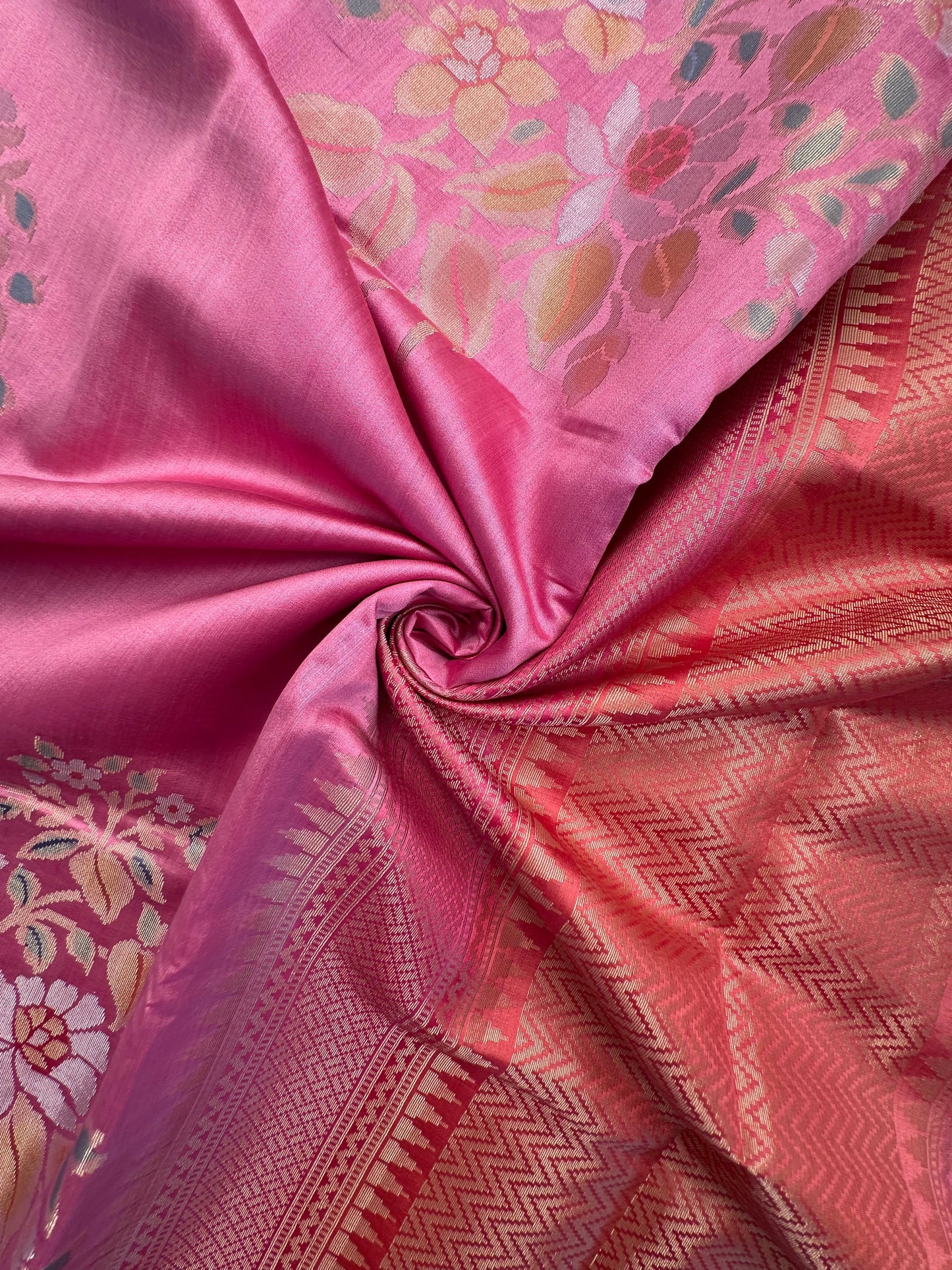 Pink Vishakha Pure Silk Saree