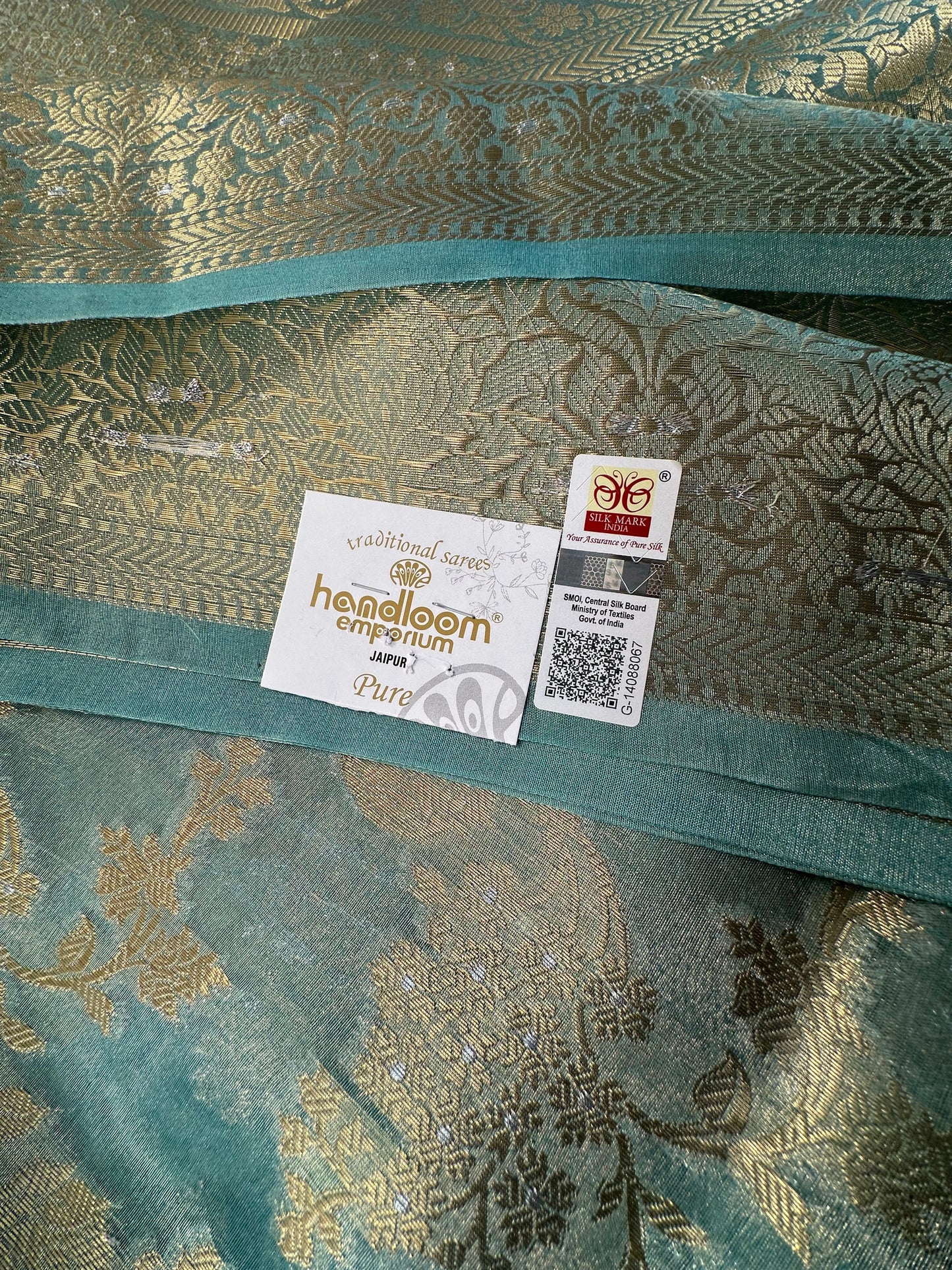 Sky Blue Tissue Silk Saree