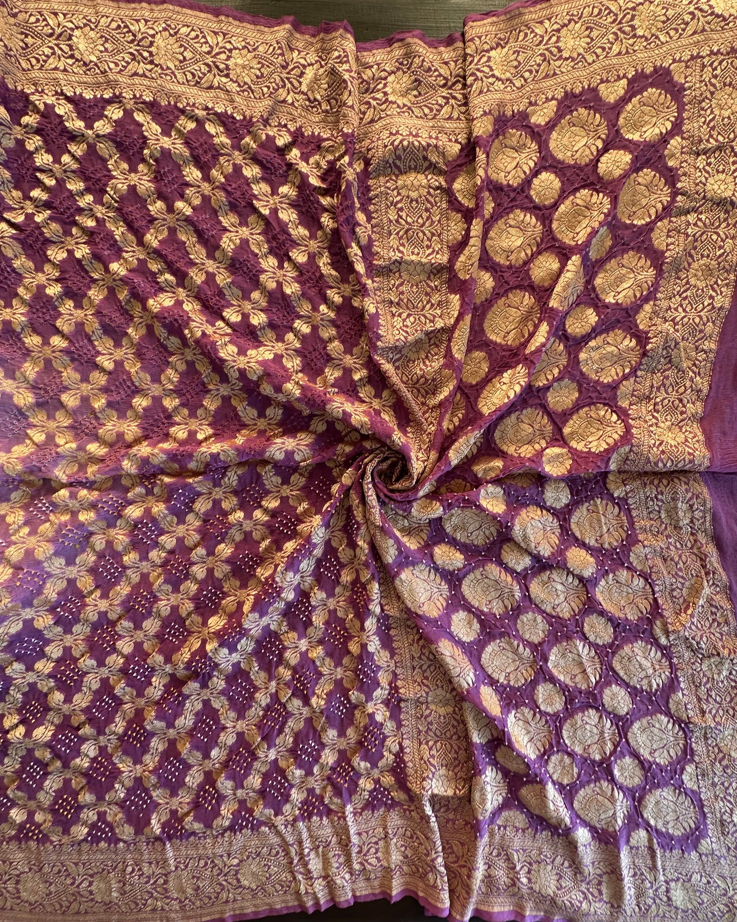 Pure Georgette Gharchola Bandhej Saree
