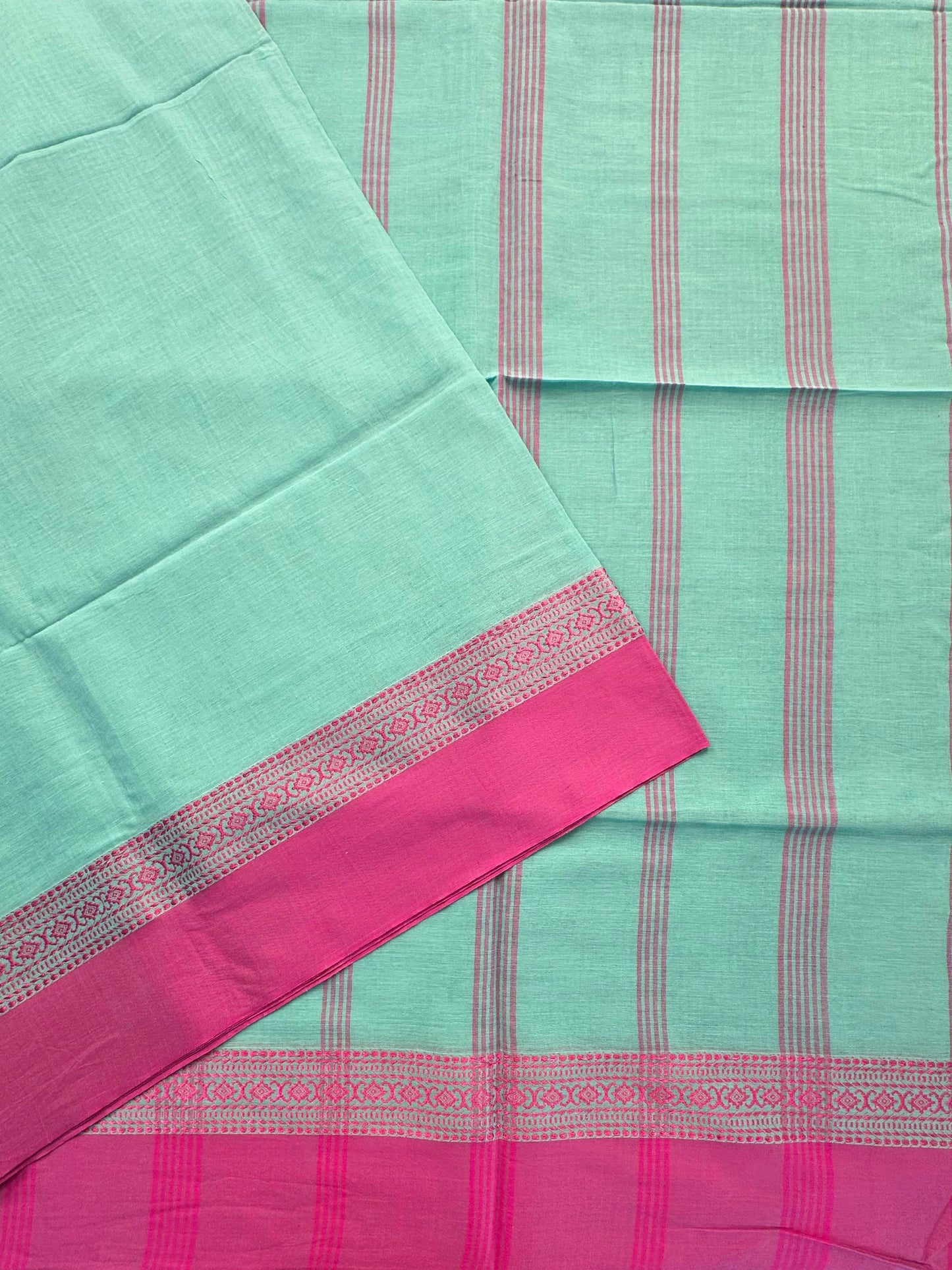 Sea Green-Purple Tripura Cotton Saree