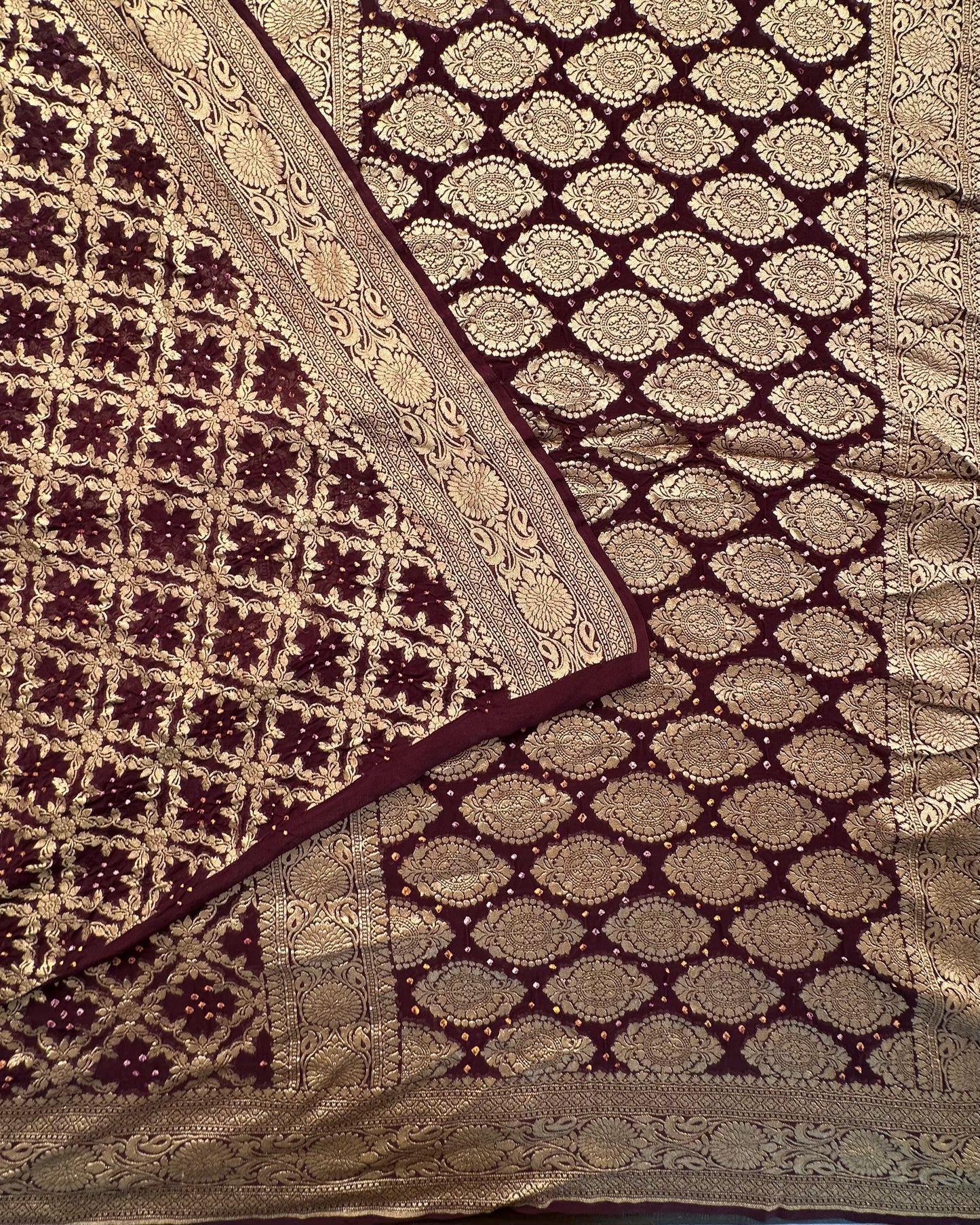 Pure Georgette Gharchola Bandhej Saree
