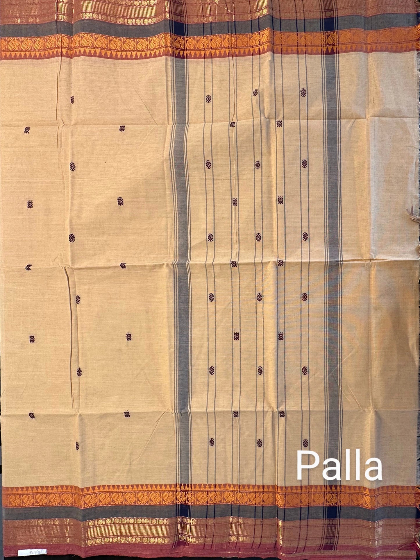 Beige Narayanpet Cotton Saree