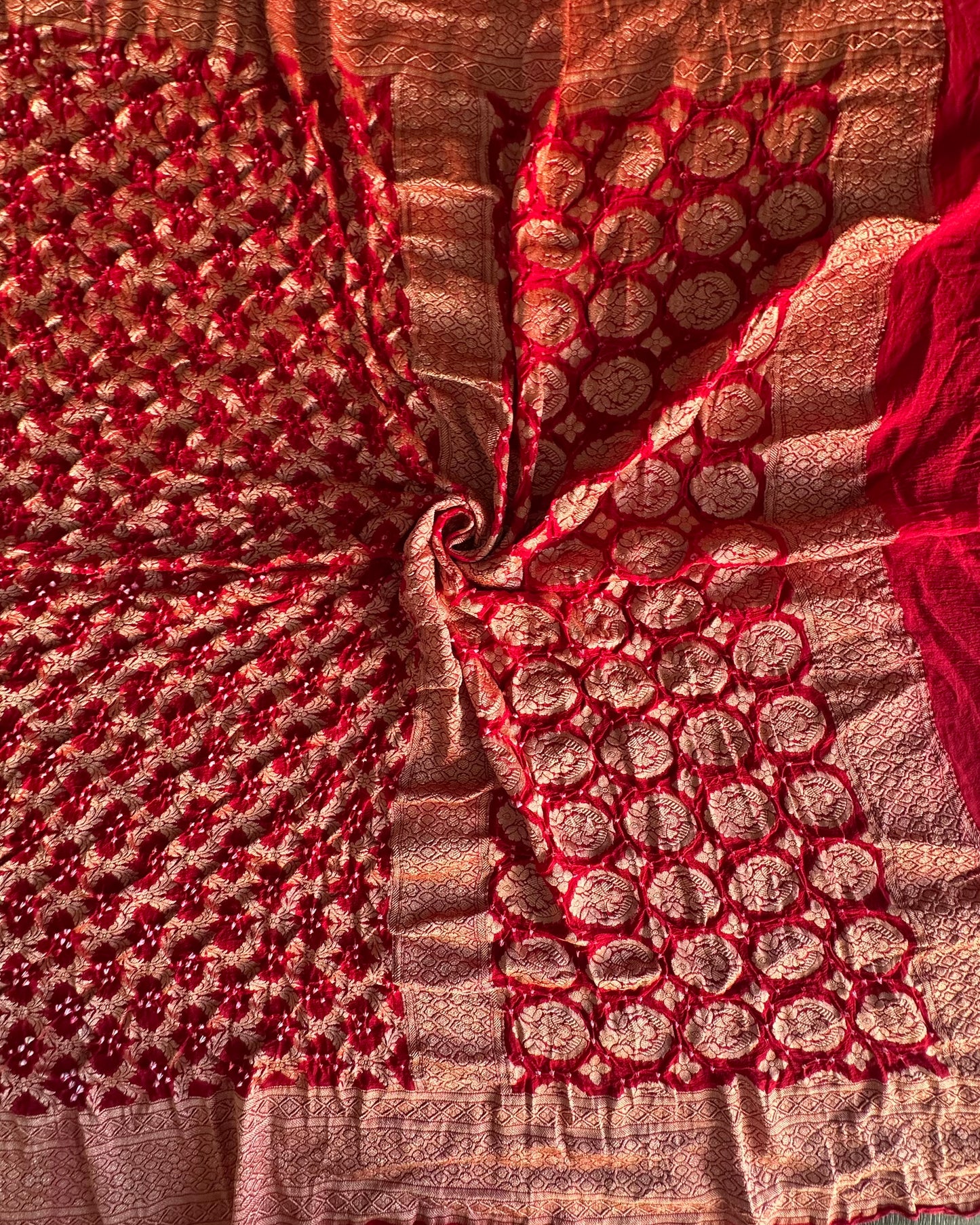 Pure Georgette Gharchola Bandhej Saree