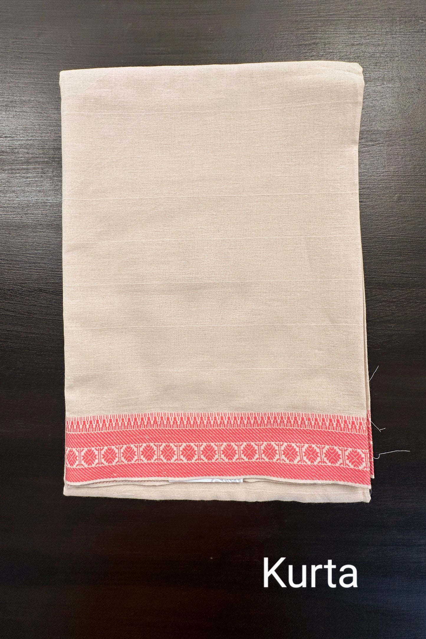 Beige-Pink Mangalgiri Cotton Unstitched 3-Piece Suit