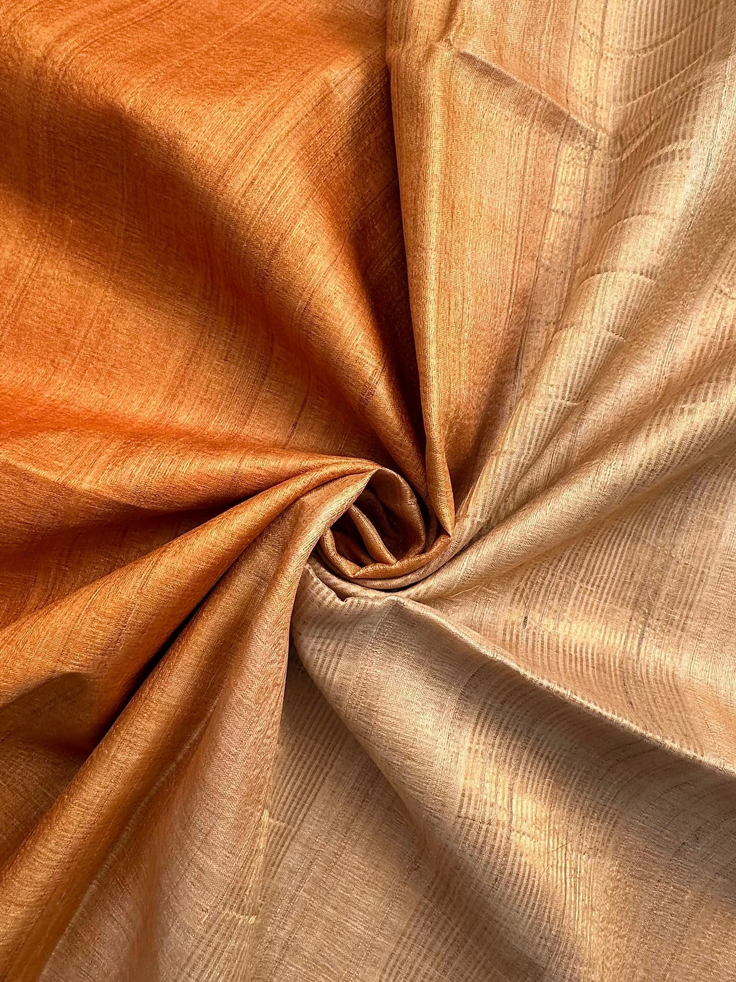 Mustard Handloom Tussar Silk Saree