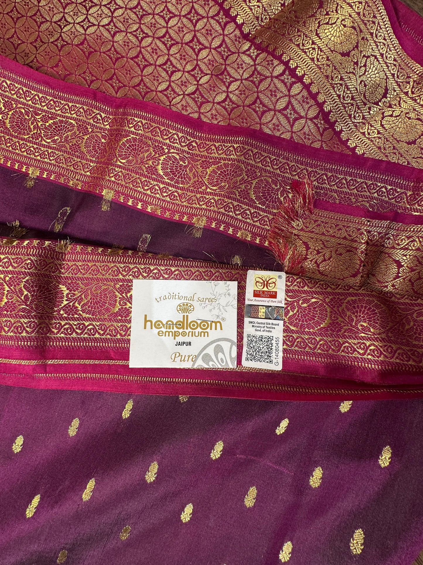 Wine-Rani Handloom Pondicherry Pure Silk Saree