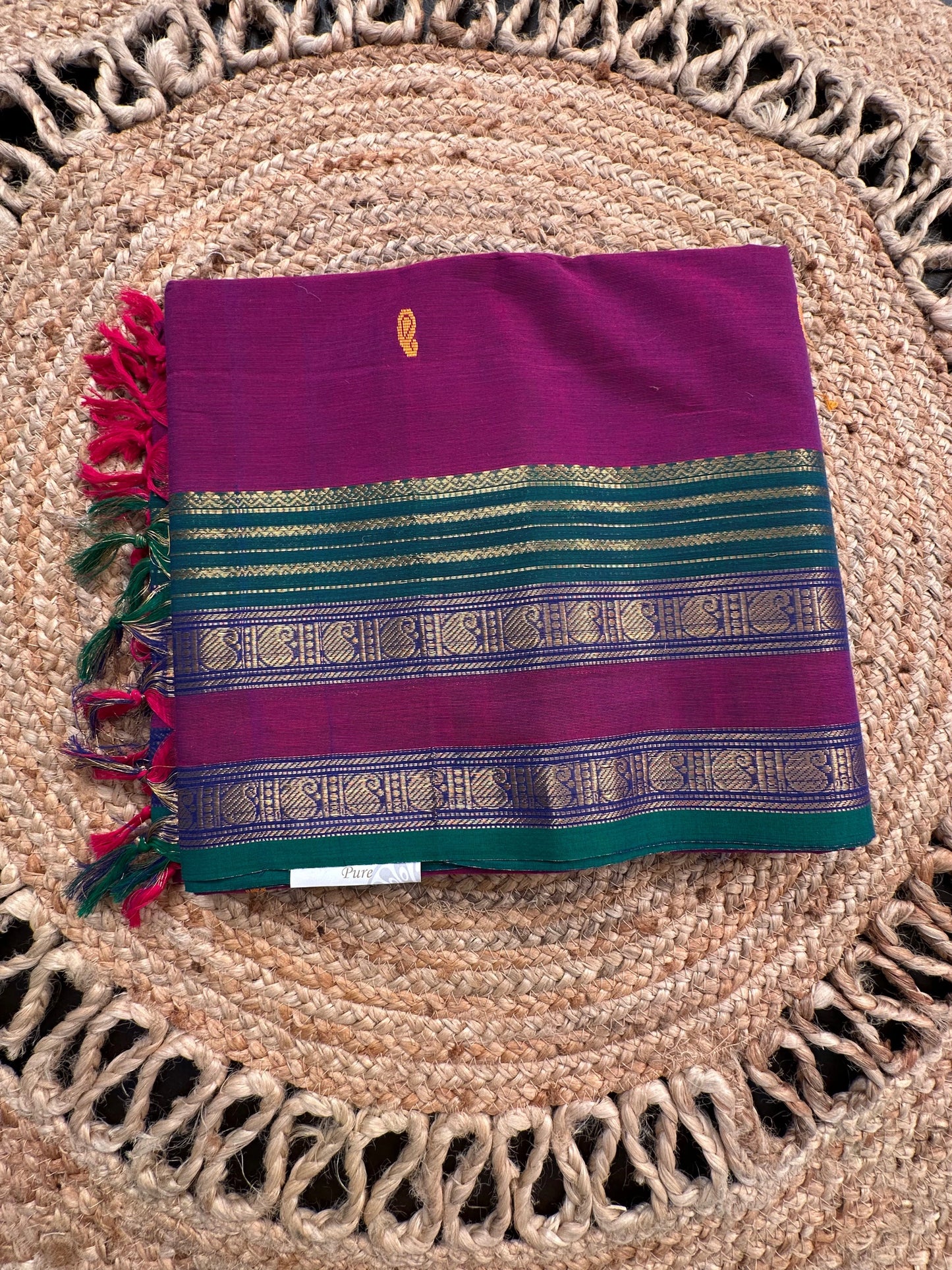Wine Narayanpet Cotton Saree