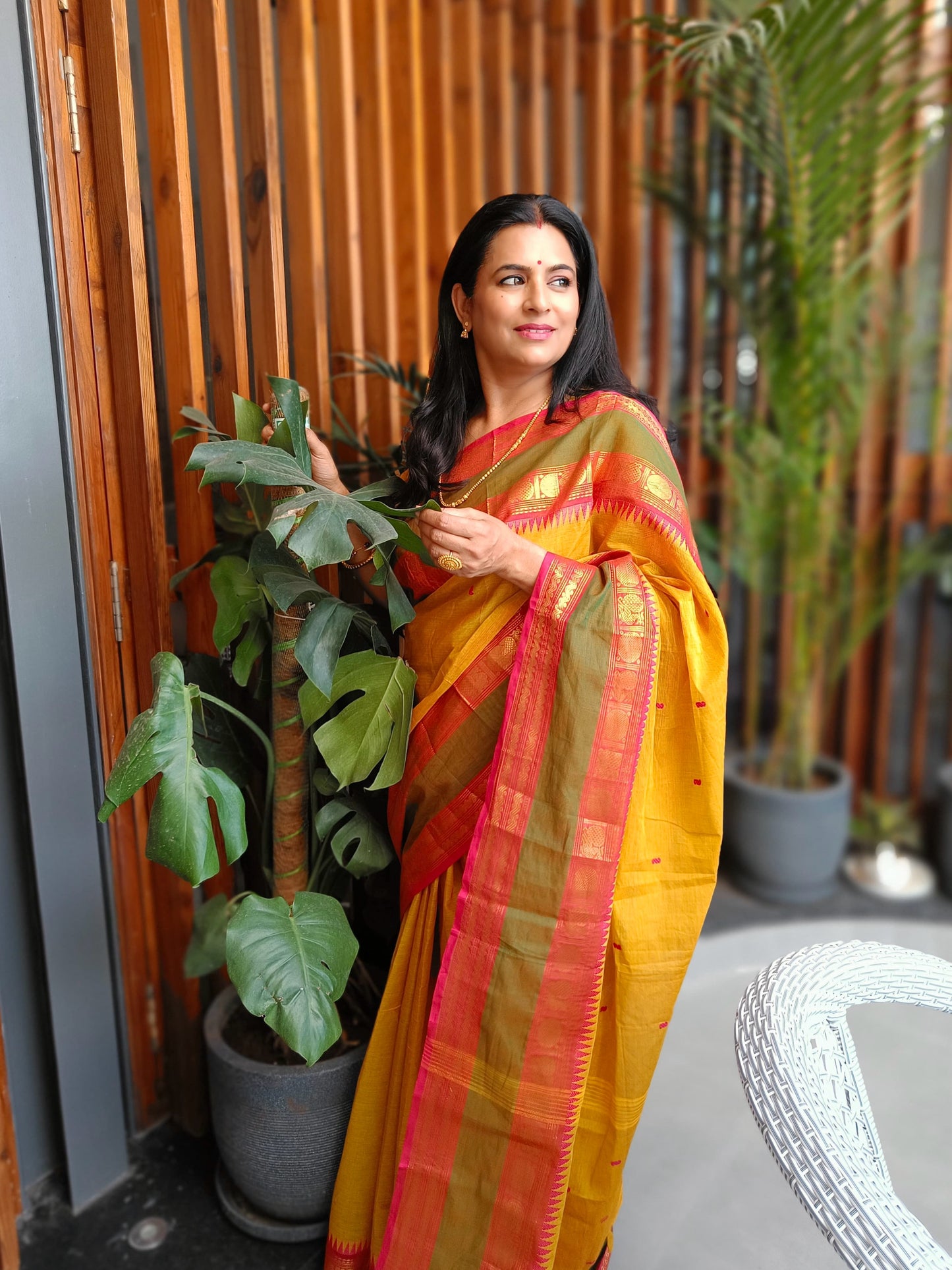 Mustard Narayanpet Cotton Saree
