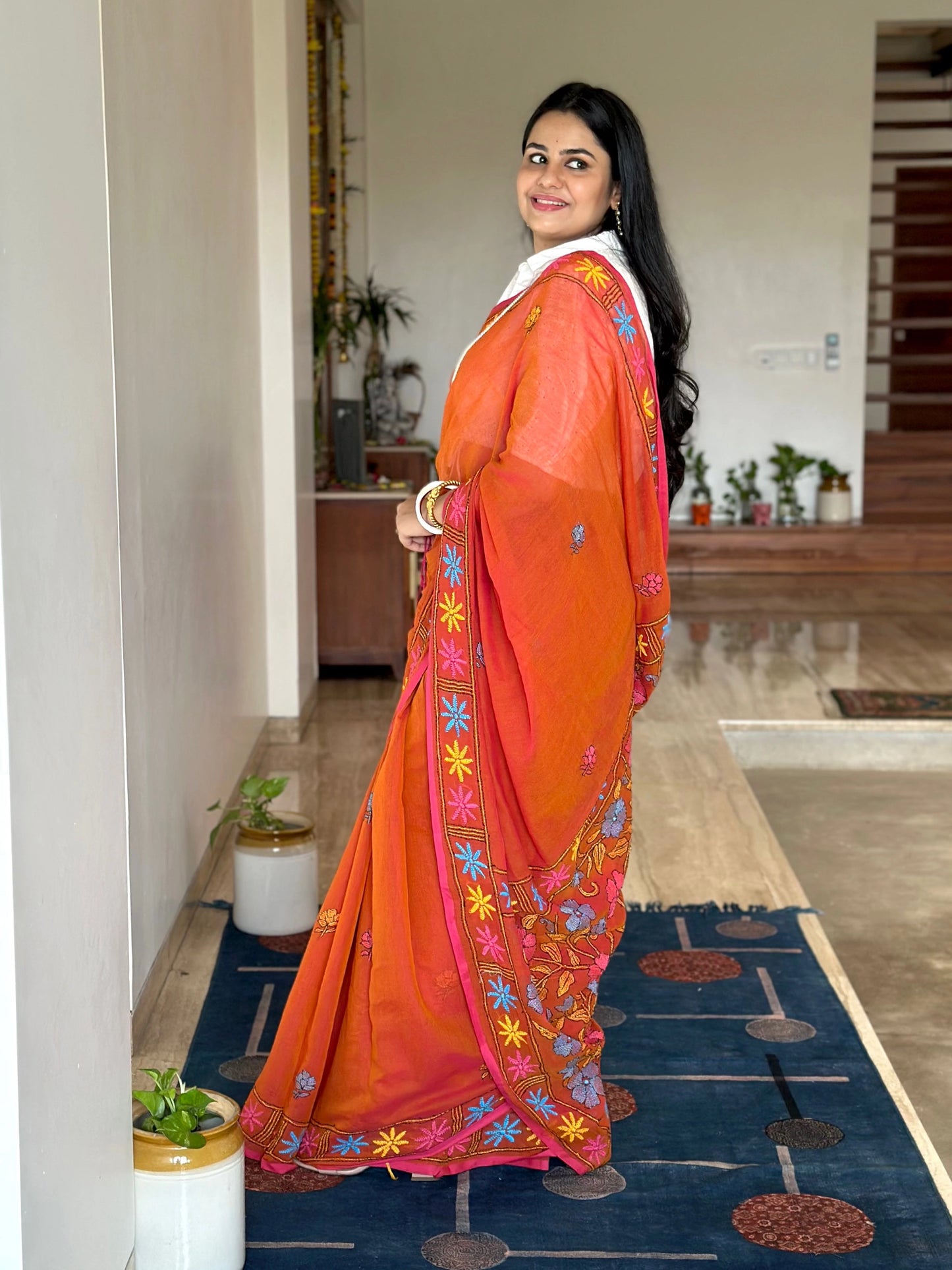 Kaantha Embroidery Cotton Saree