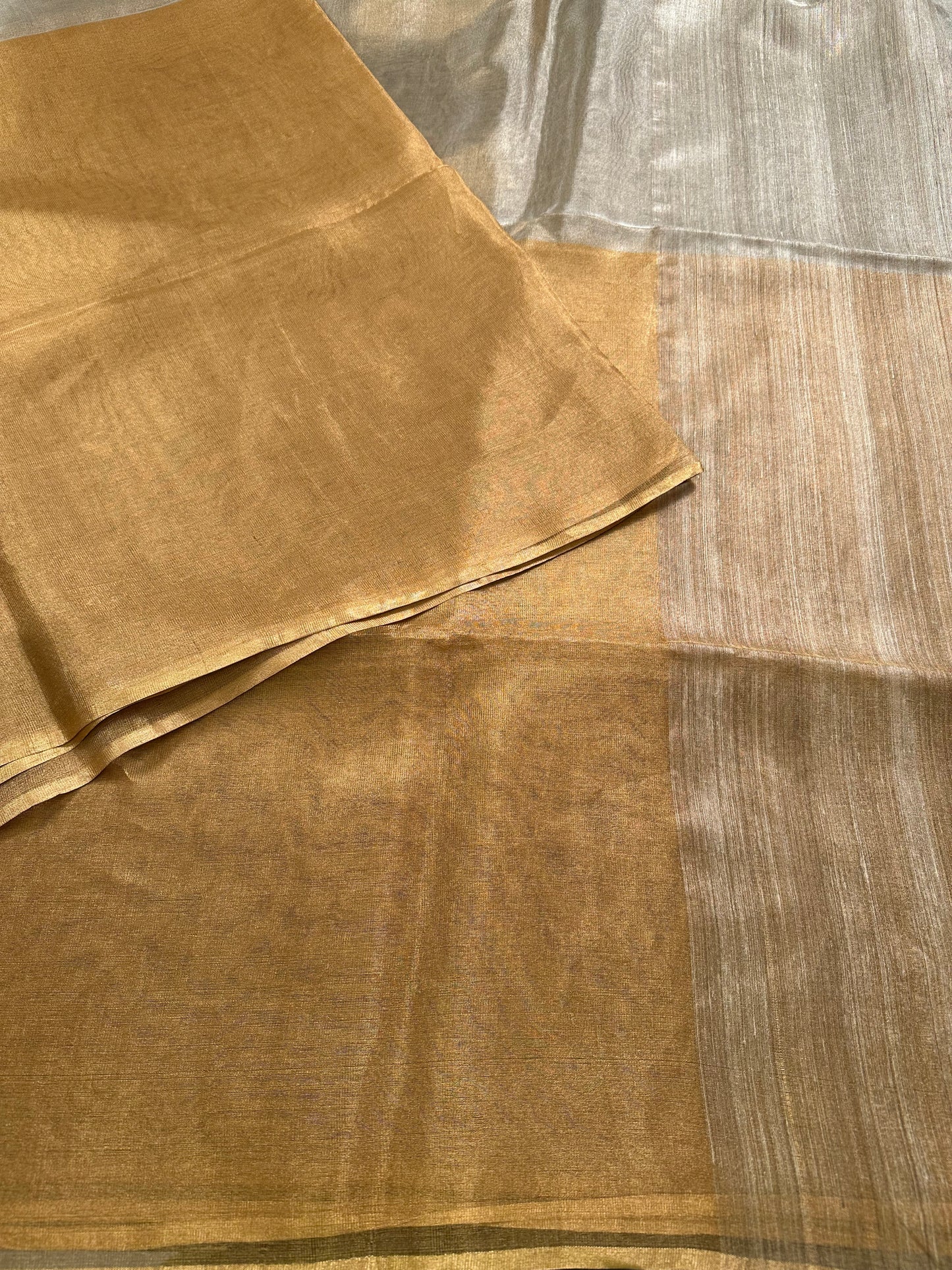 Swarnima Chandrahaas Golden-Silver Tissue Saree