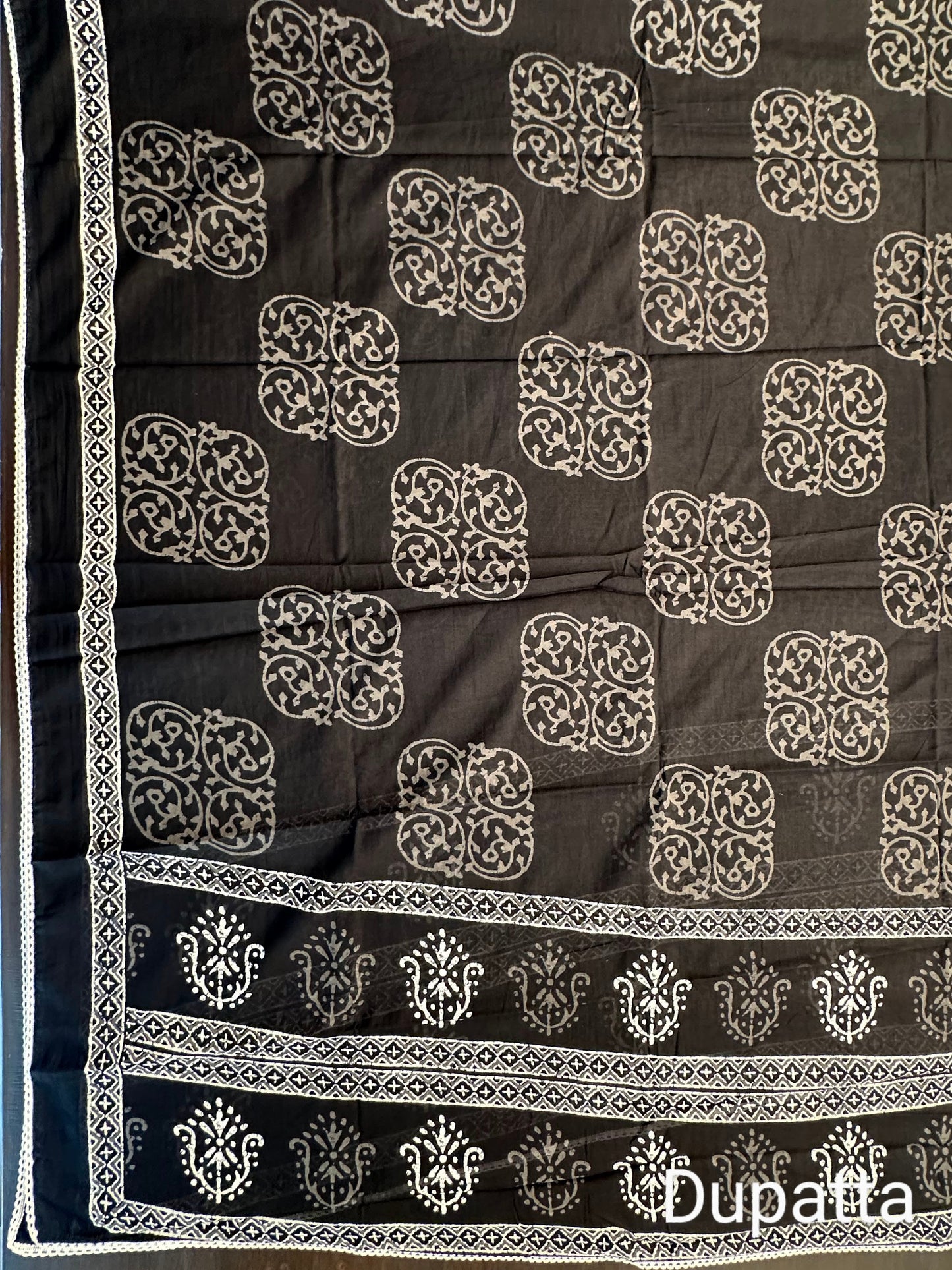 Angrakha Printed Cotton 3-Piece Suit