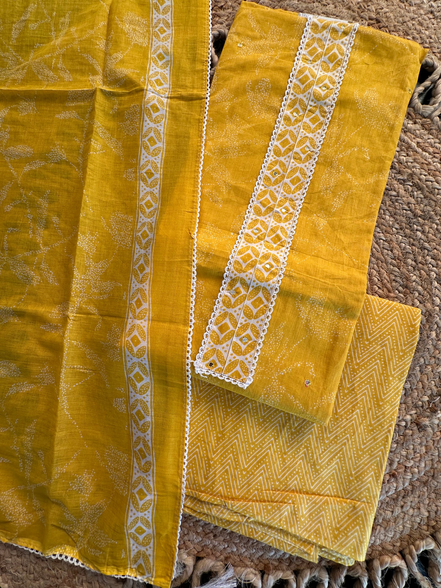 Jaipuri Necktie Cotton 3-Piece Suit