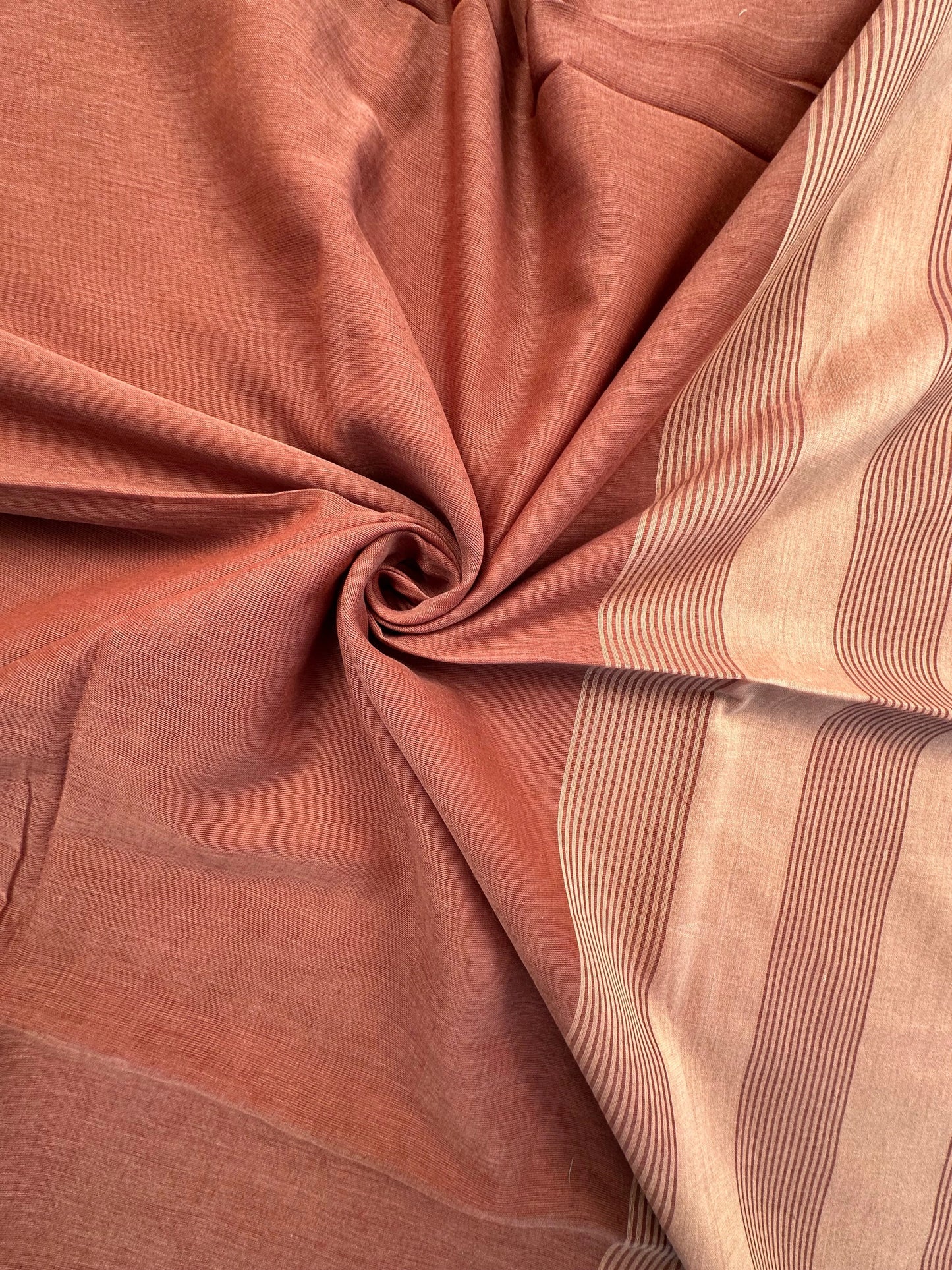 Brown Piku Bengal Cotton Saree