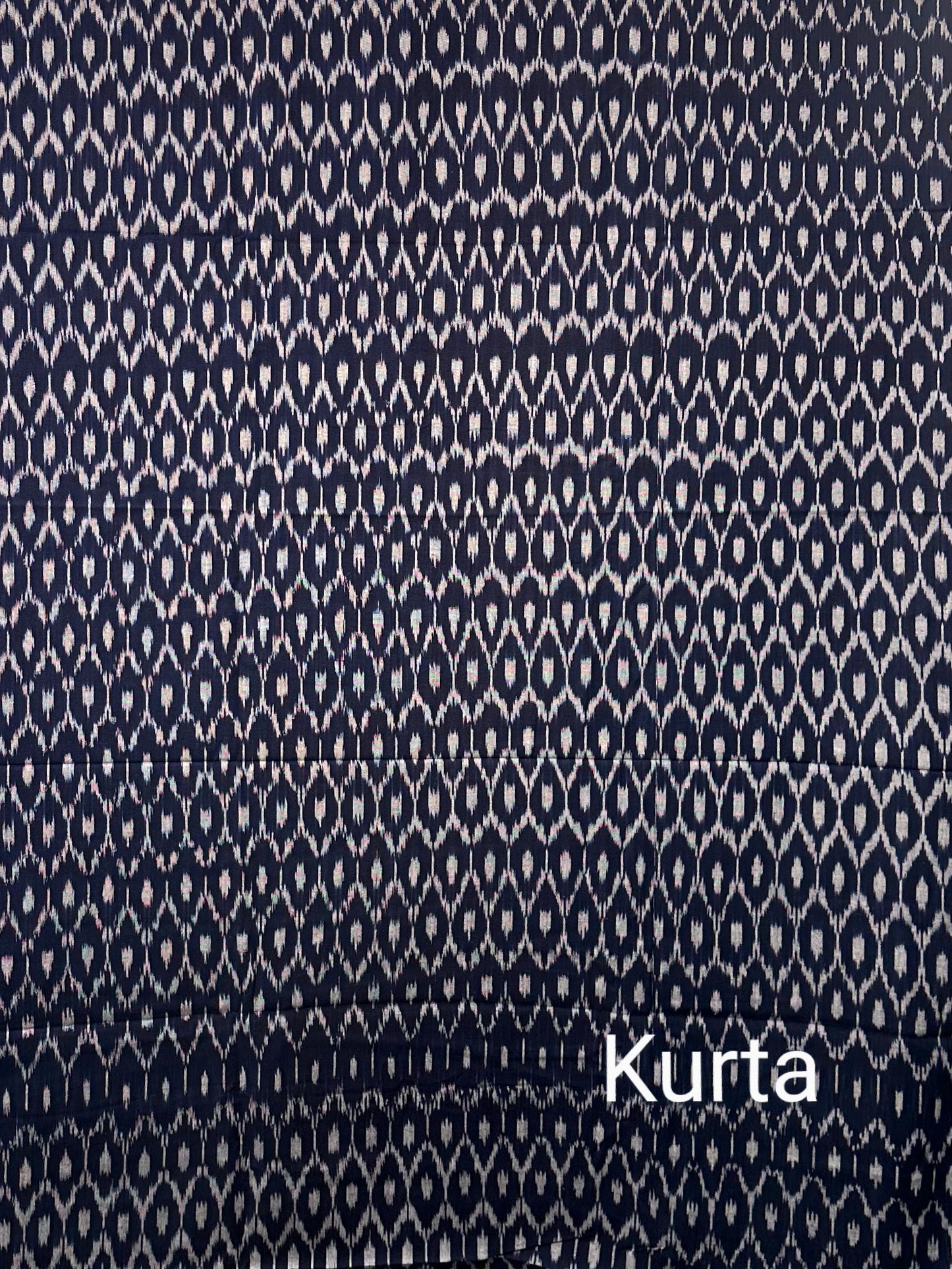 Navy Blue Ikkat Pure Cotton 3 Piece Suit