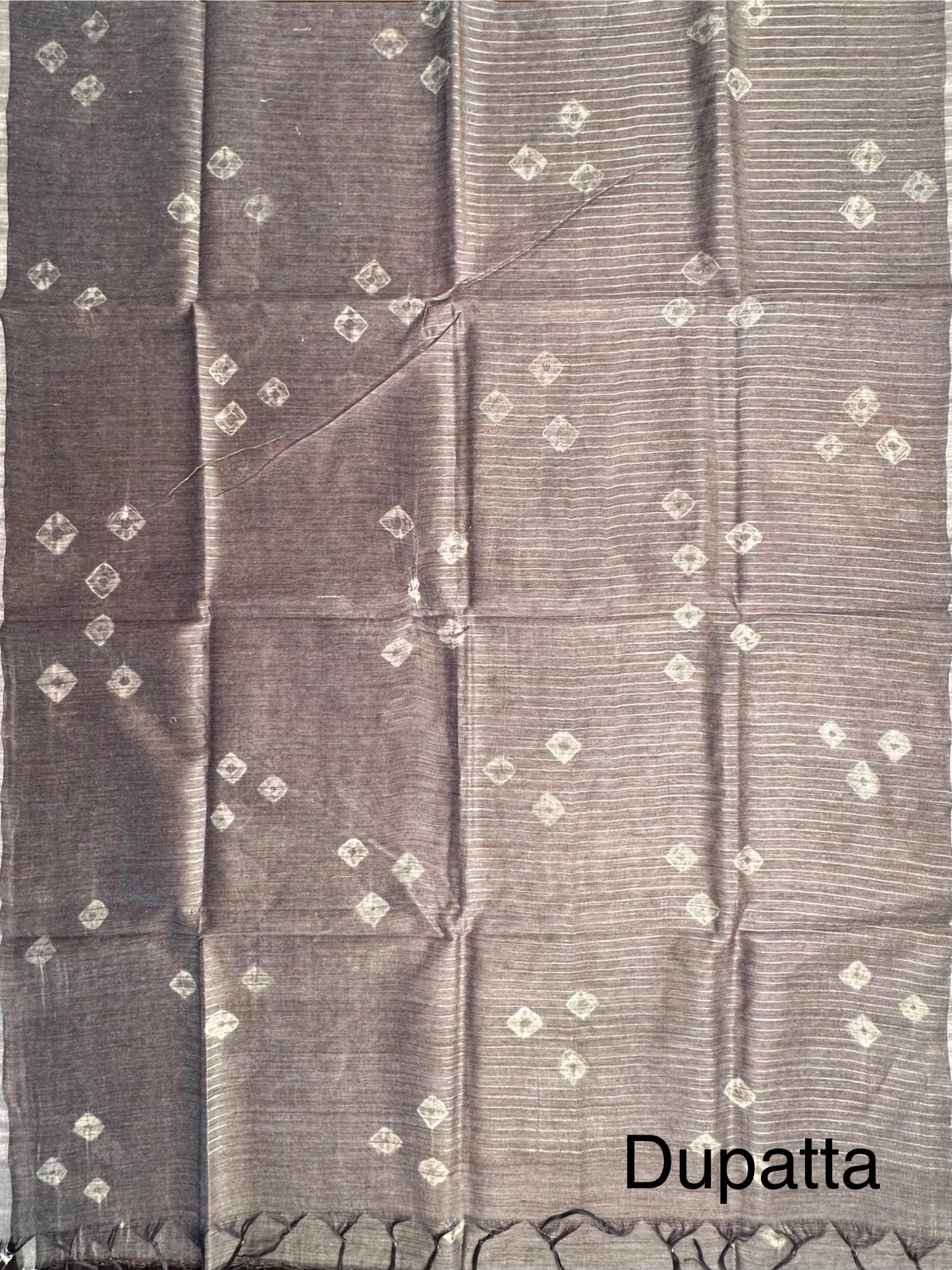Gray Kumari Art Cotton 3-Piece Suit
