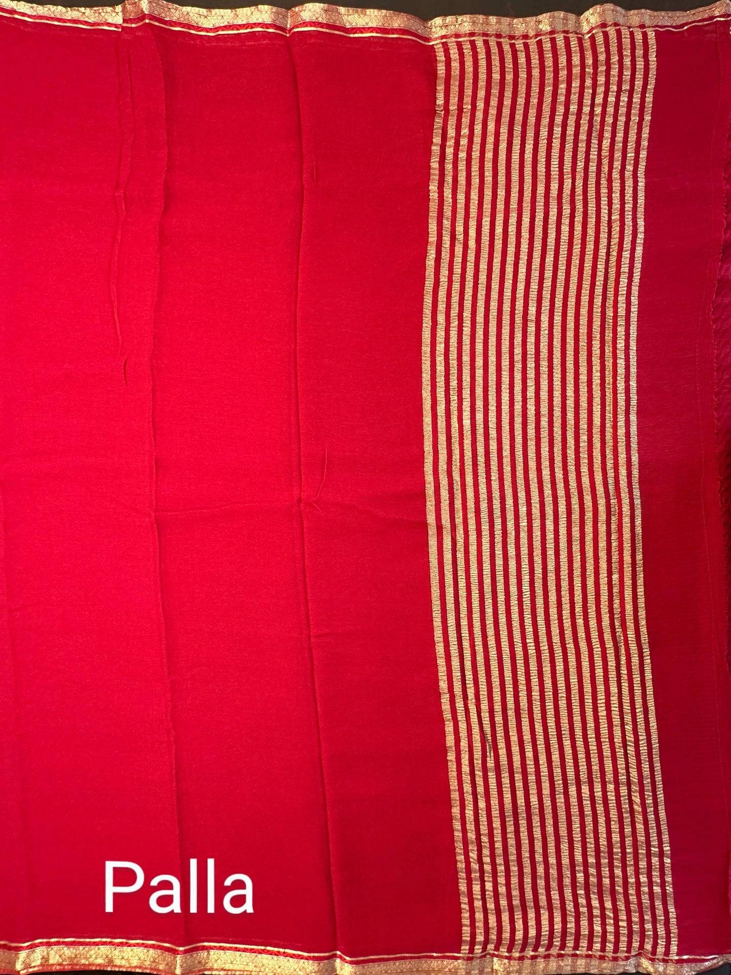 Red Pure Chiffon Saree