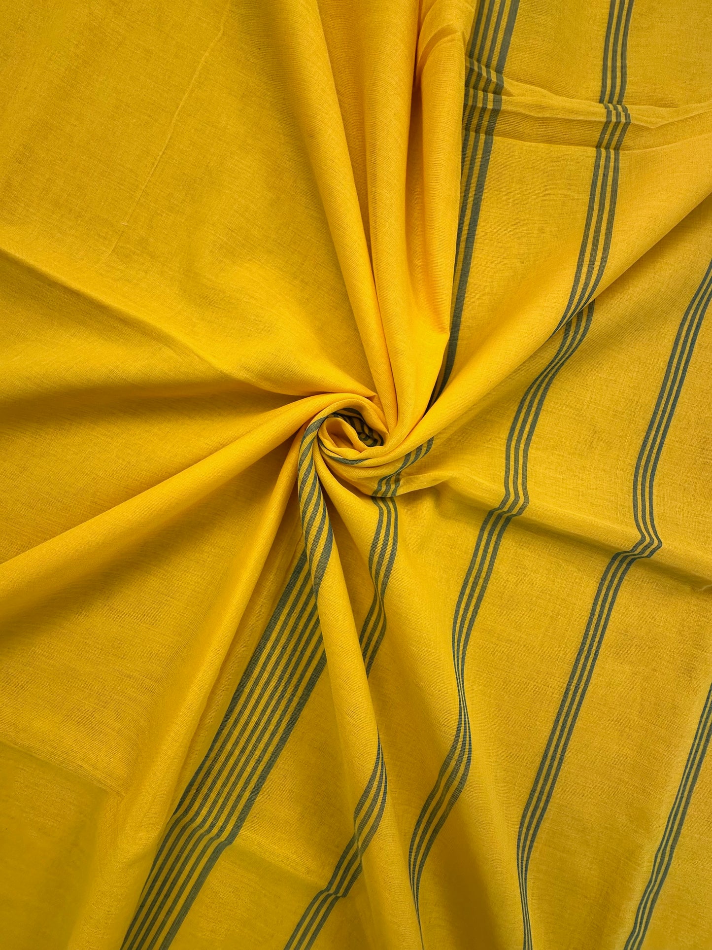 Yellow-Firozi Piku Bengal Cotton Saree