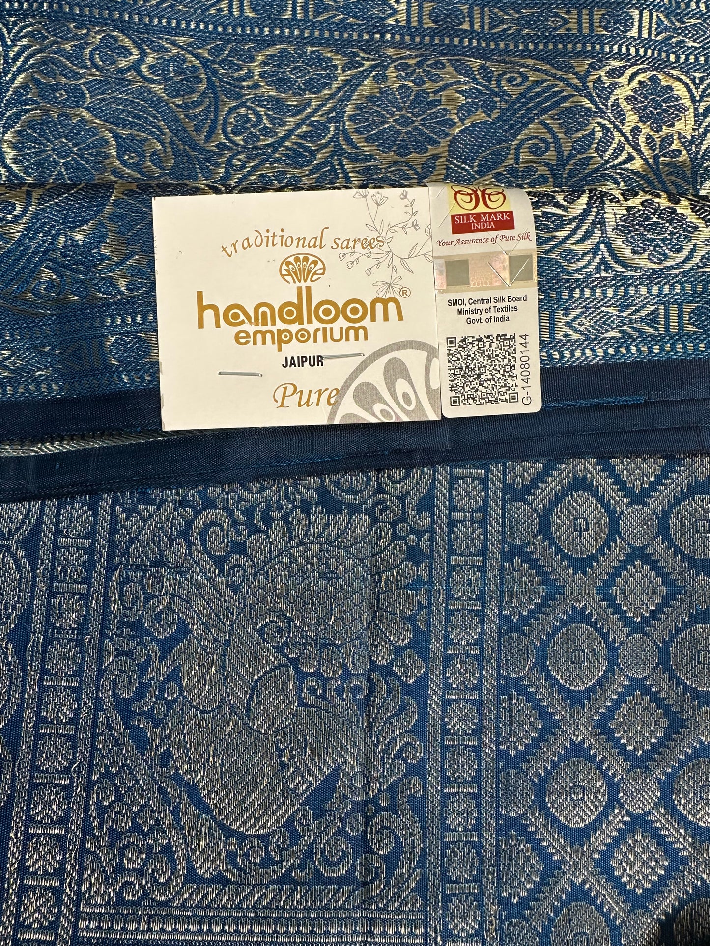 Blue Handloom Kanjivaram Pure Silk Saree
