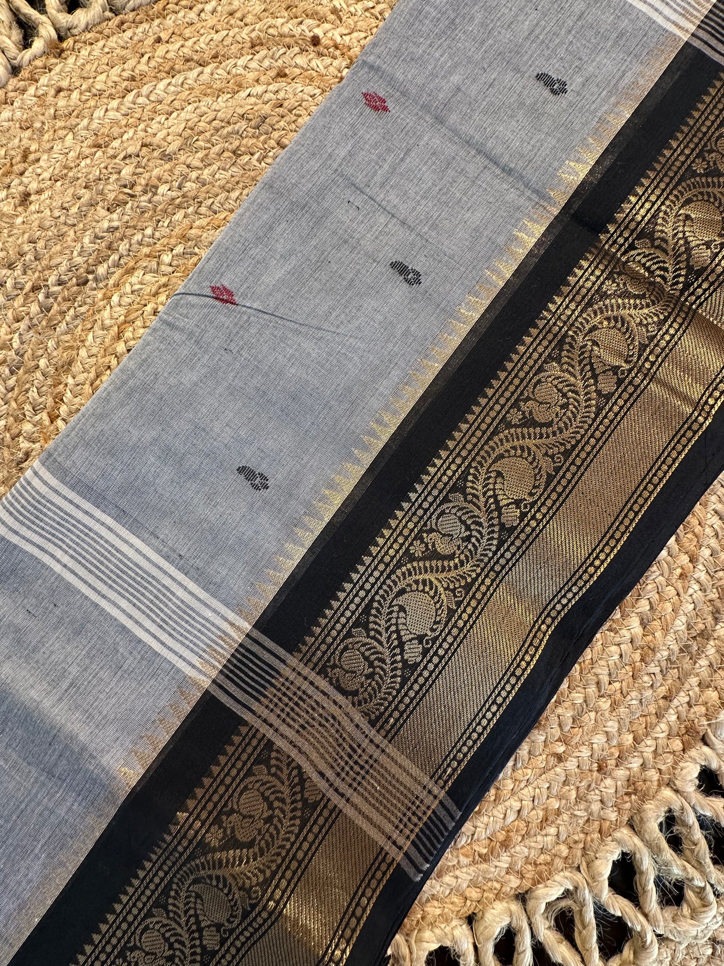 Grey Narayanpet Cotton Saree