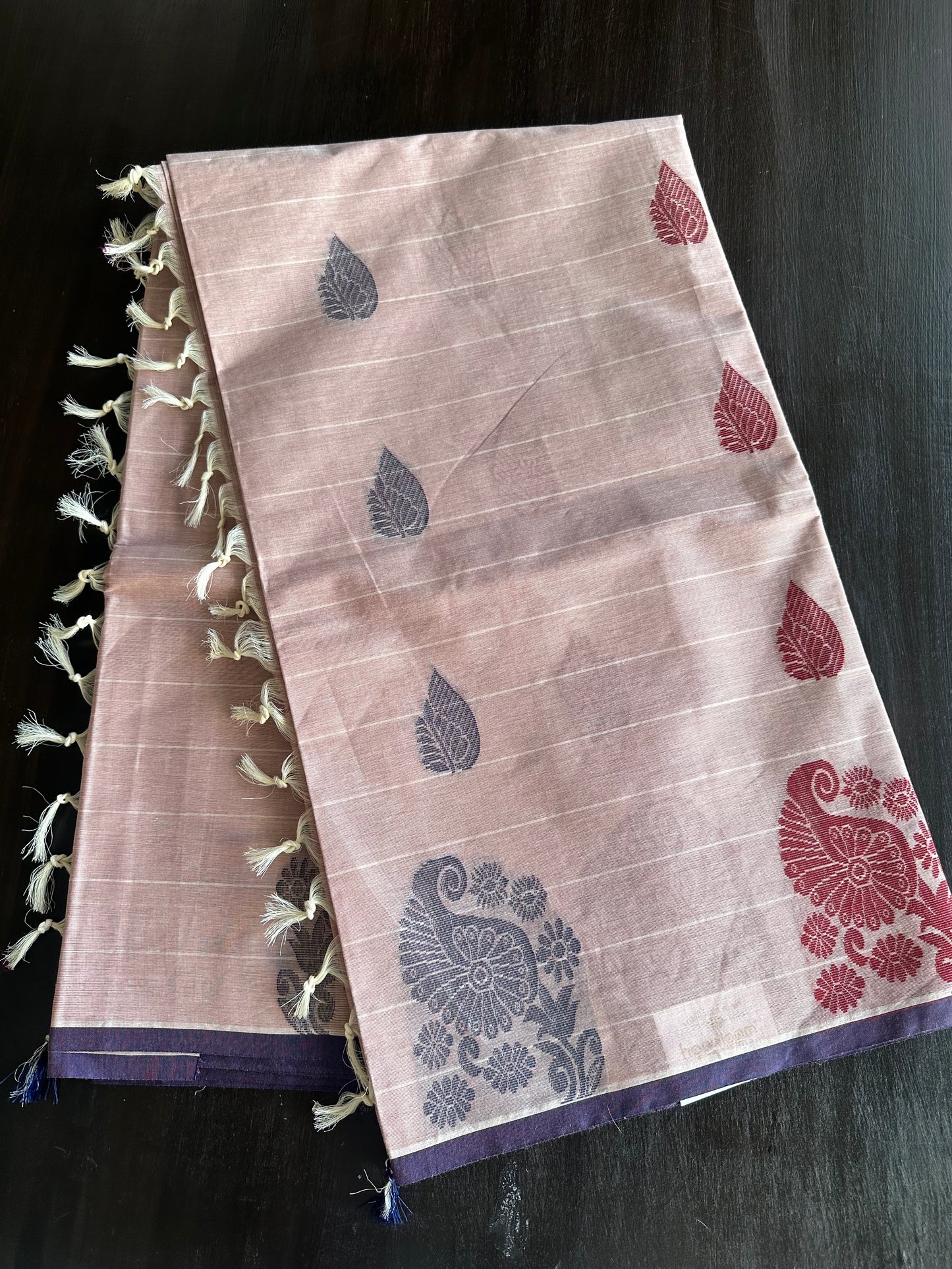 Light Mauve Village Pure Cotton Saree
