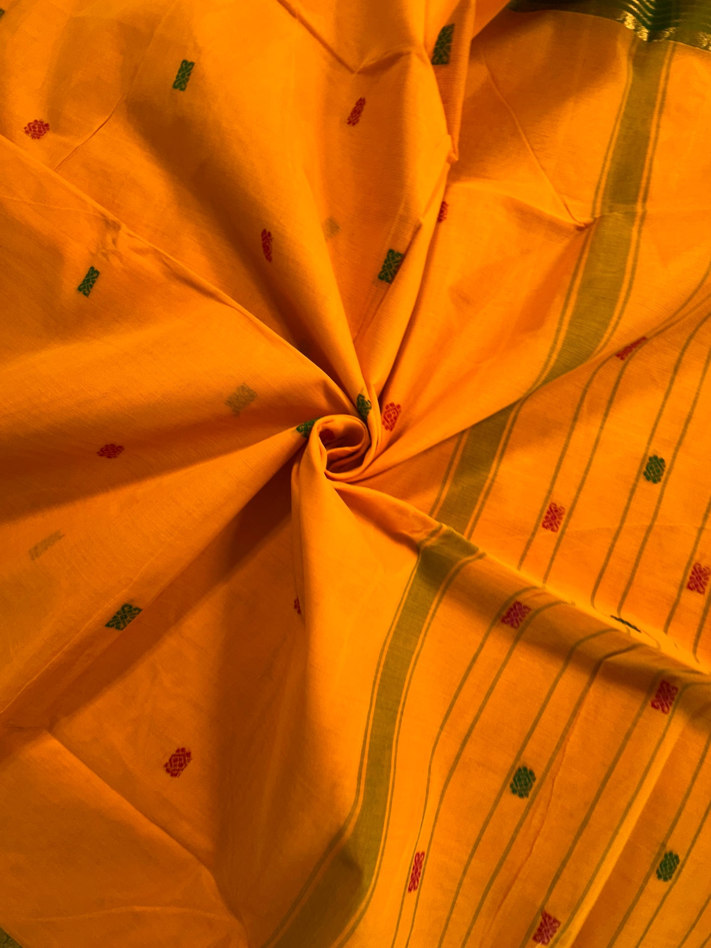 Orange Narayanpet Cotton Saree