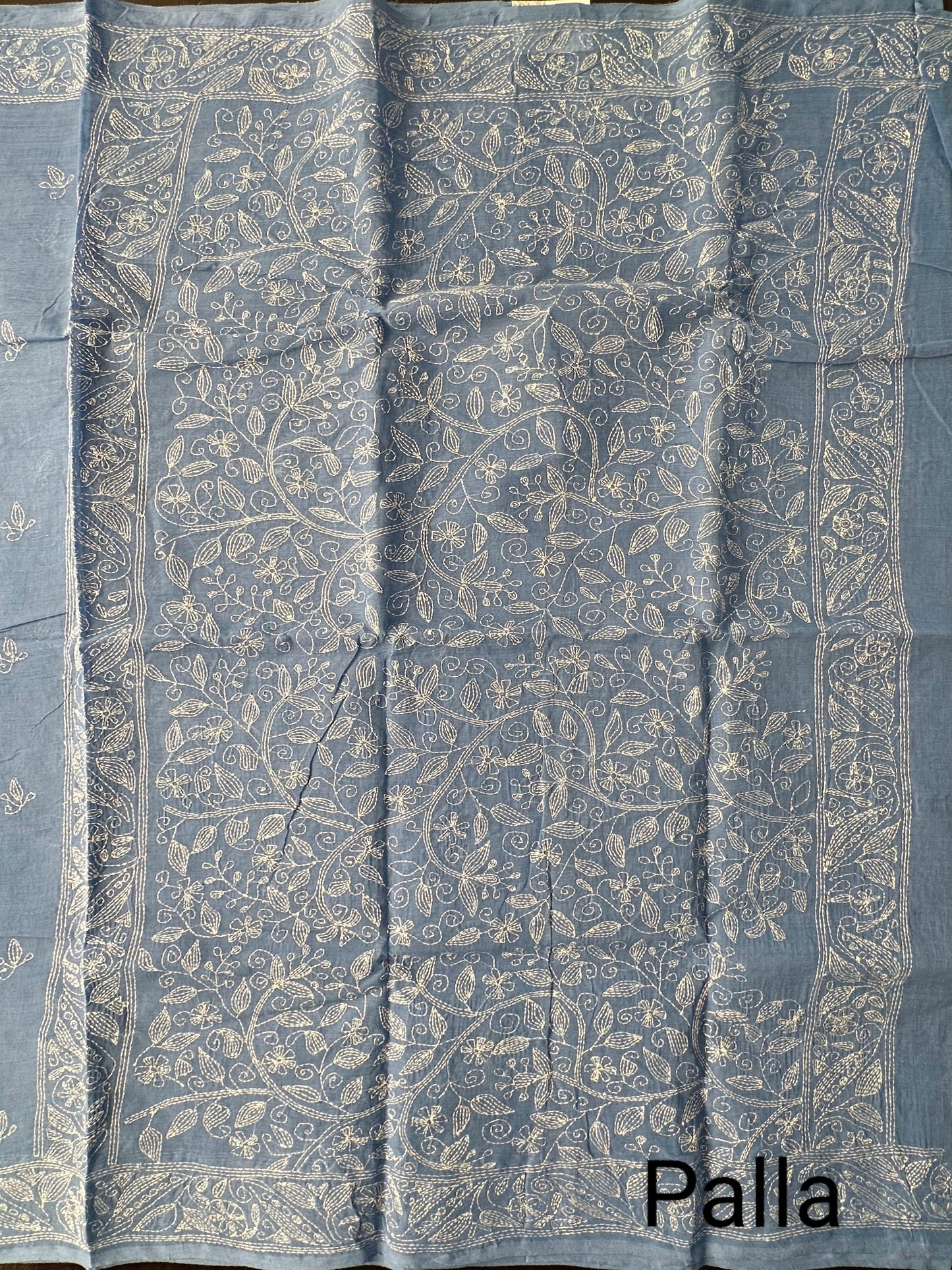 Cotton Saree With Kaantha Embroidery