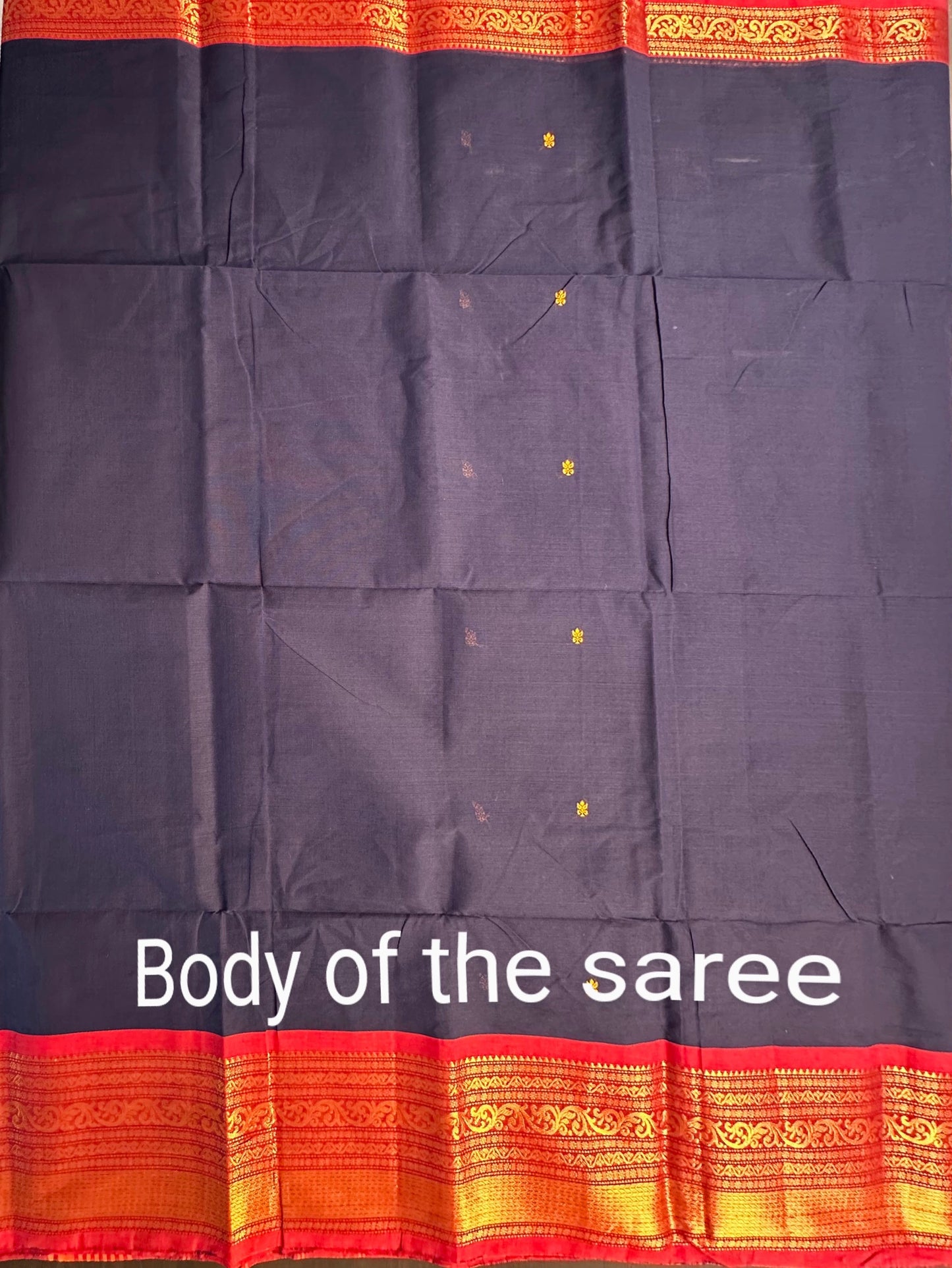 Navy Blue Narayanpet Cotton Saree