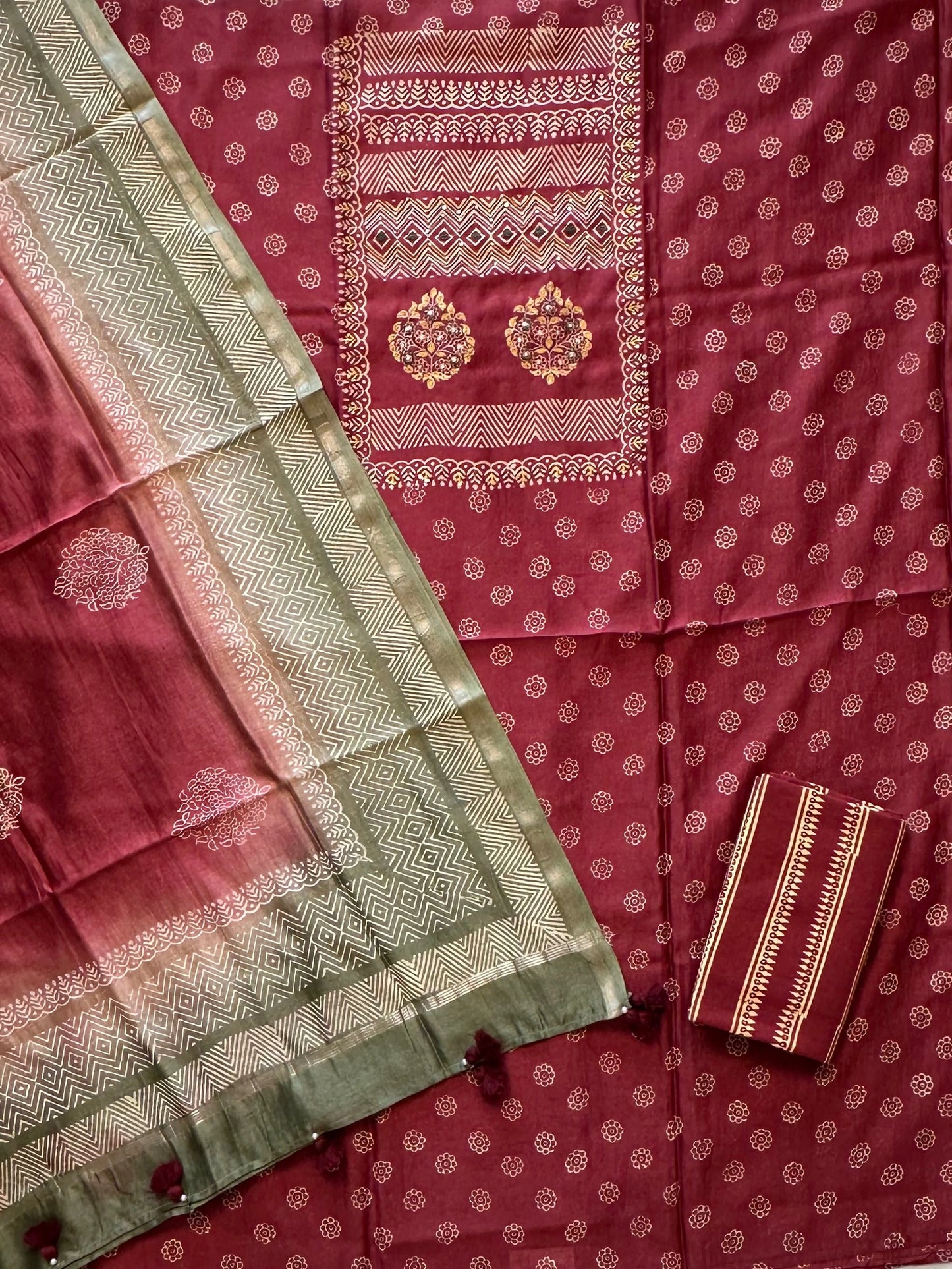 Pure Chanderi 3-Piece Suit