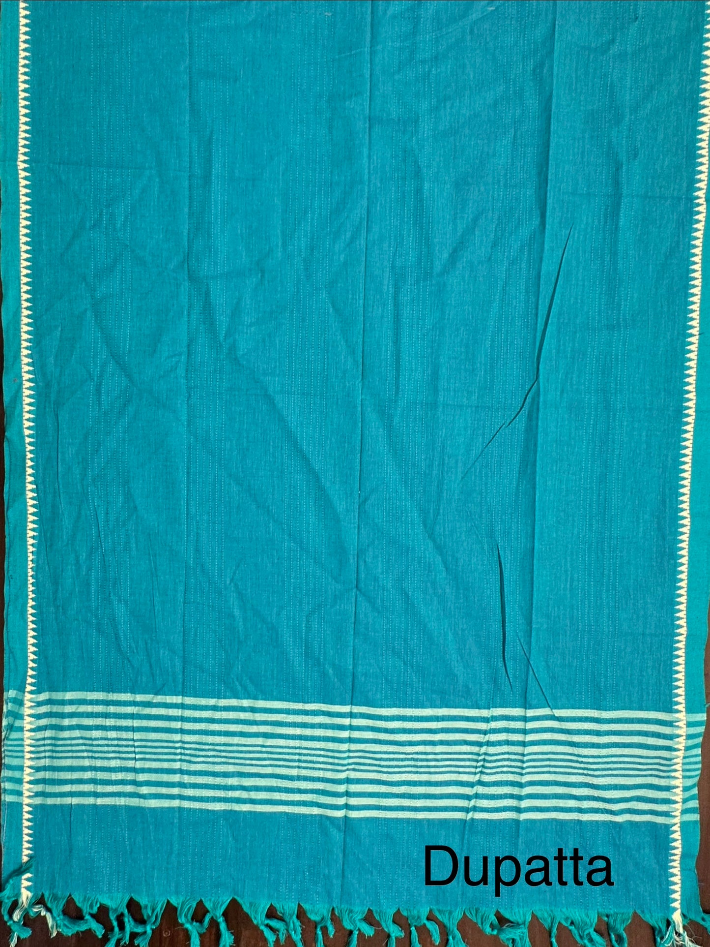 Peacock Blue South Cotton 3-Piece Suit