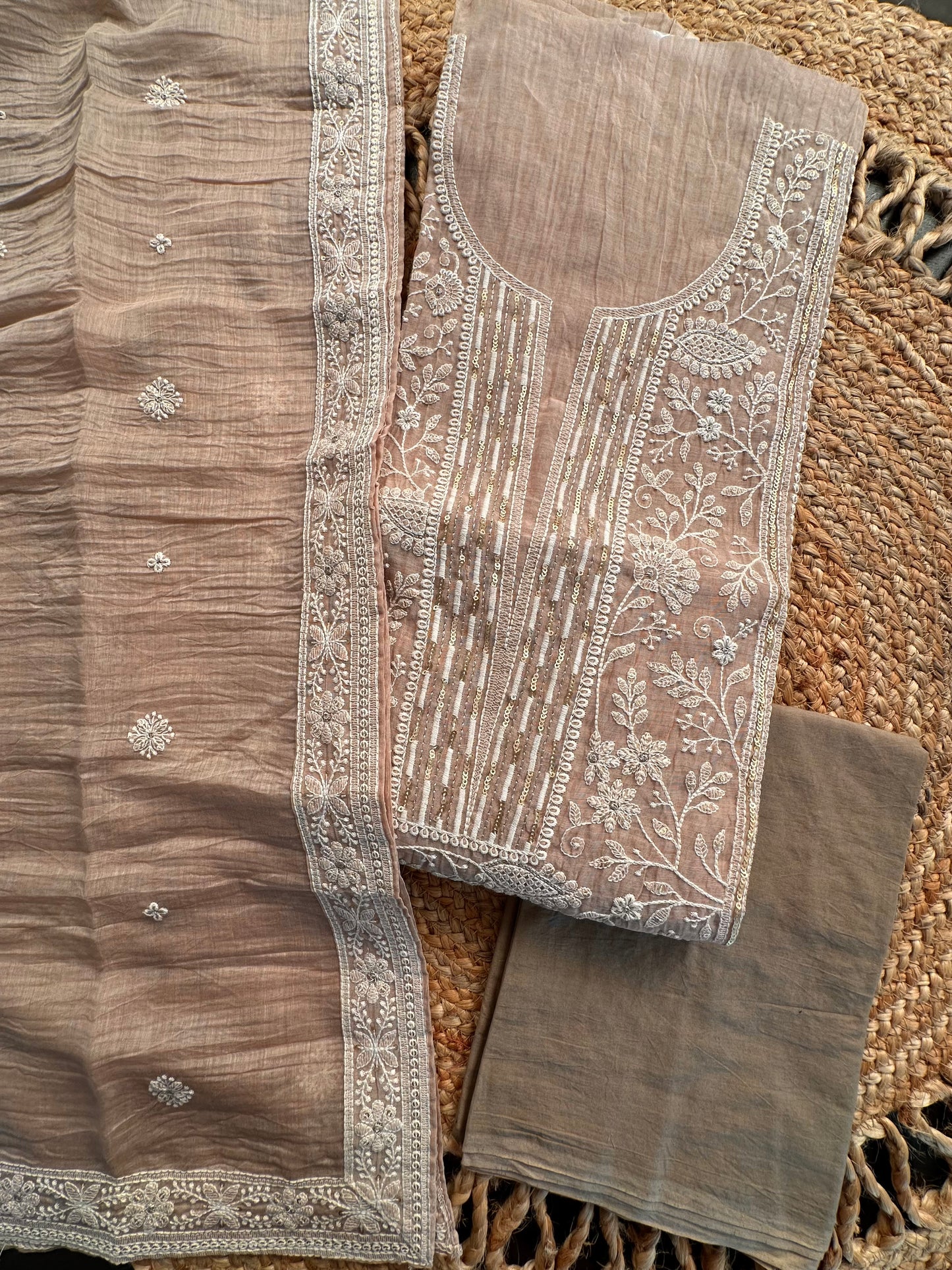 Pure Chanderi 3-Piece Suit