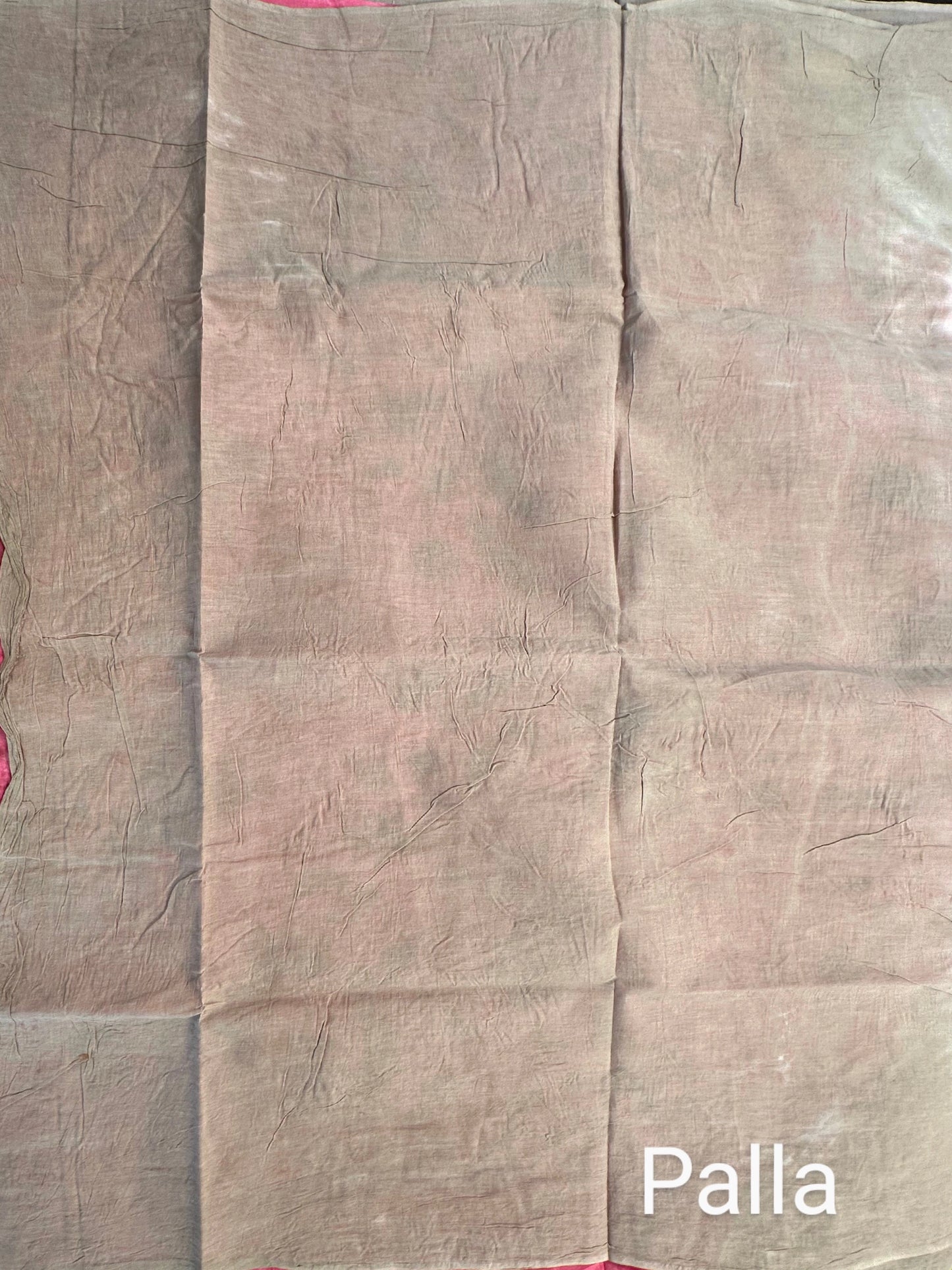 Pink-Beige Batik Pure Cotton Saree