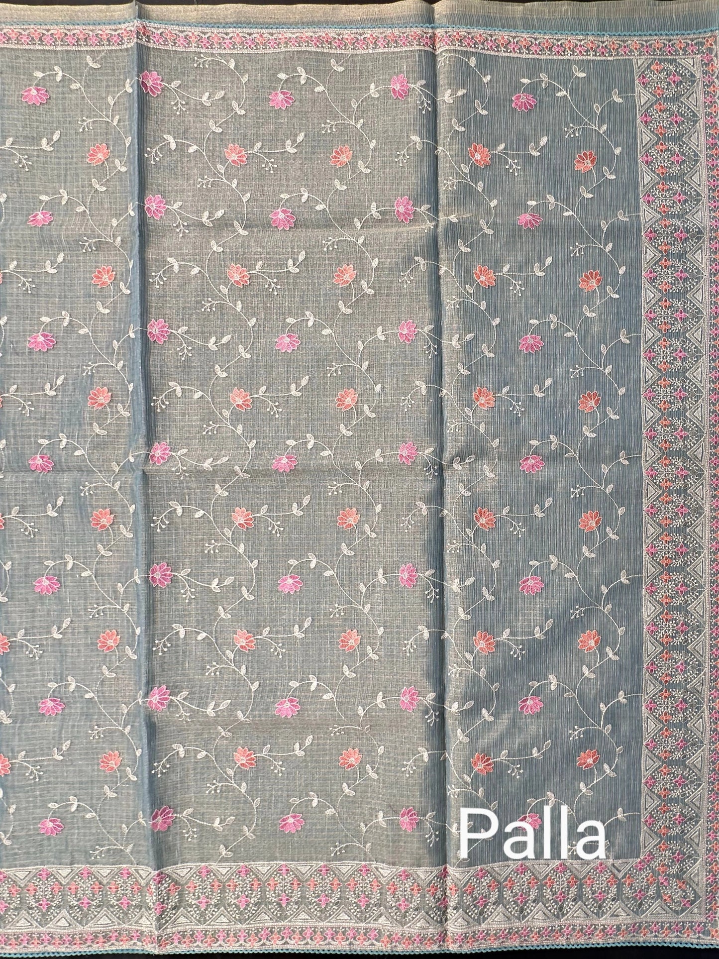 Sea Green Fancy Tissue Saree