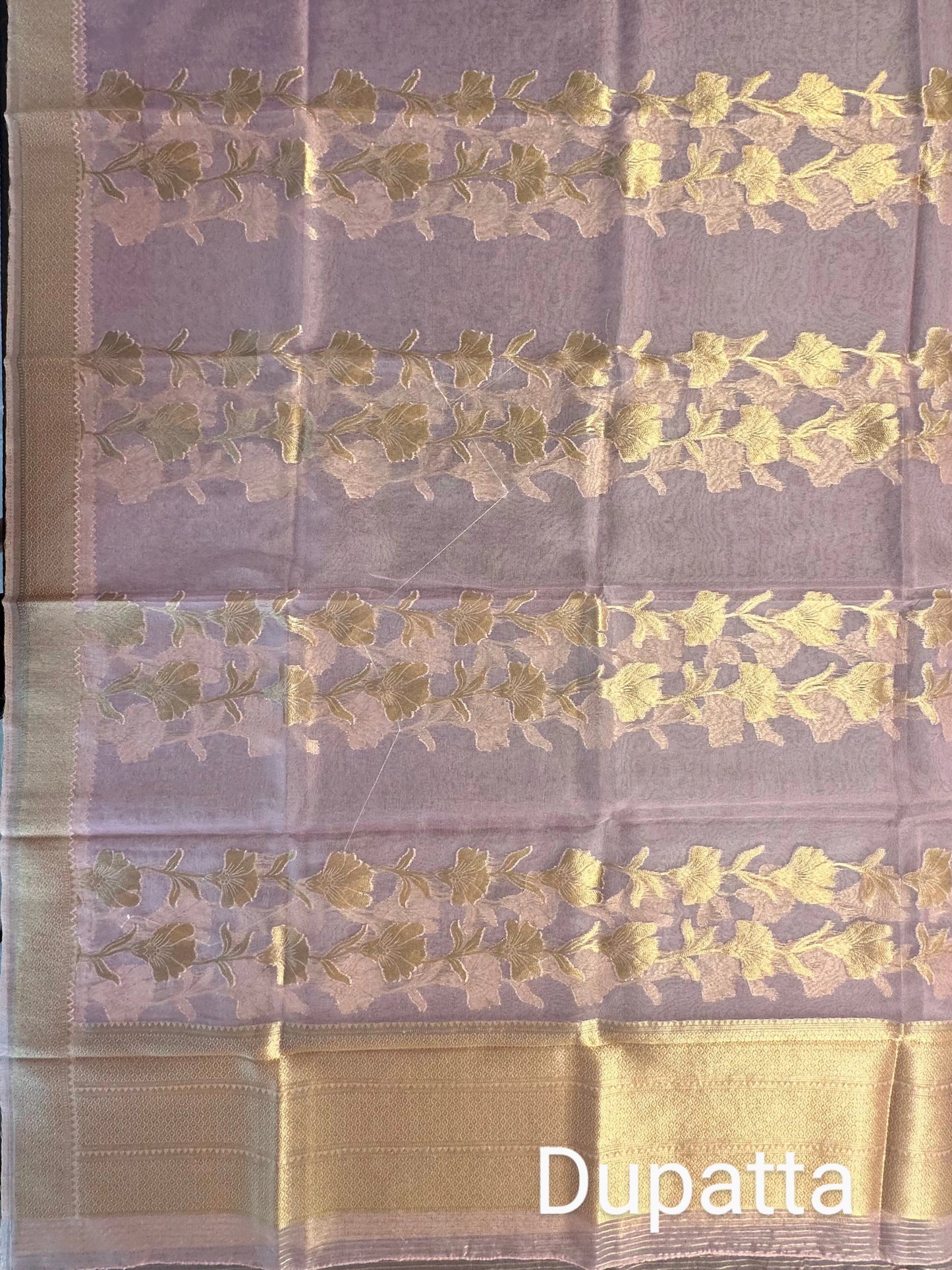 Banarasi Brocade Woven Unstitched Suit Fabric With Organza Dupatta