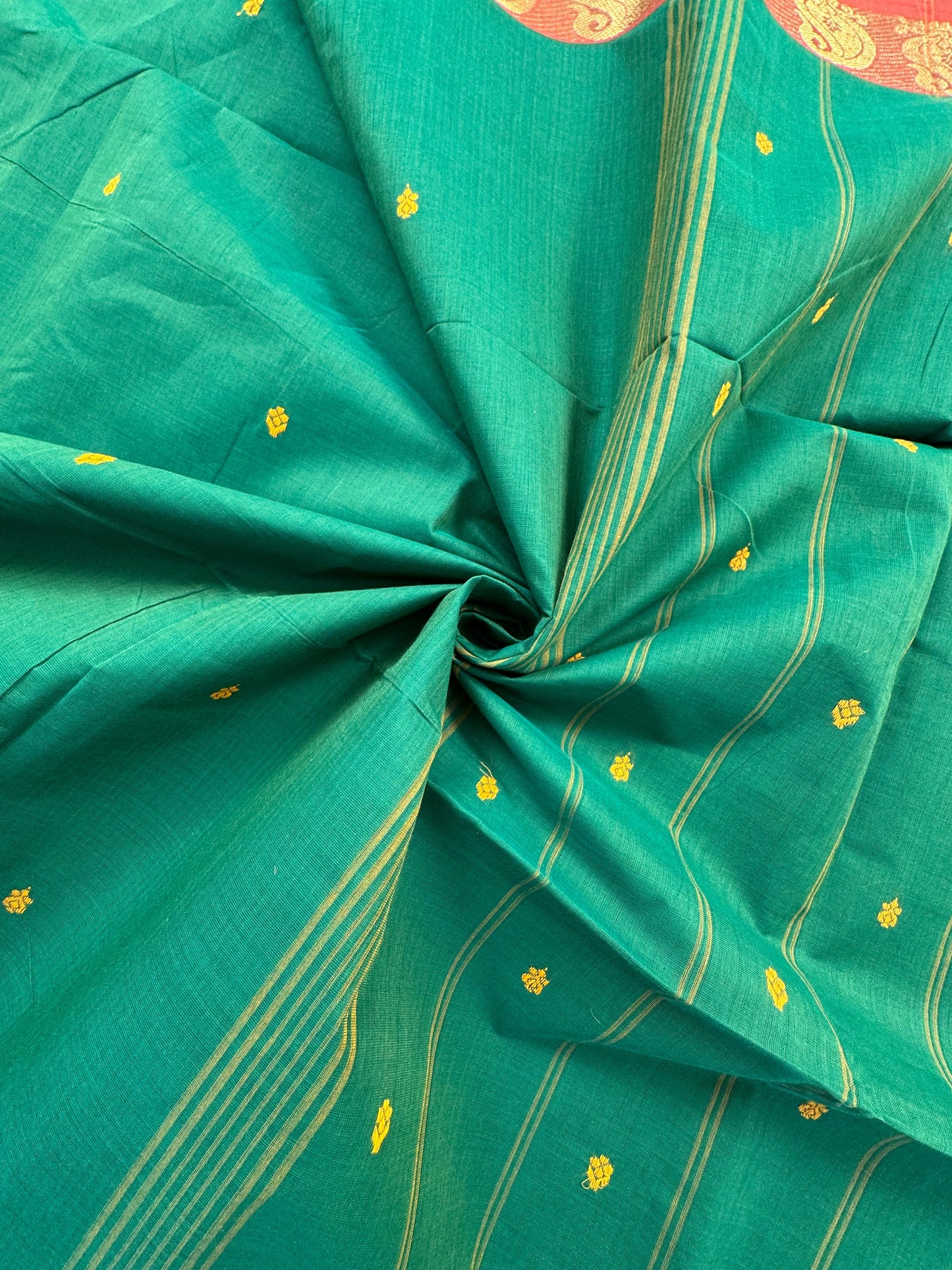 Bottle Green Narayanpet Cotton Saree