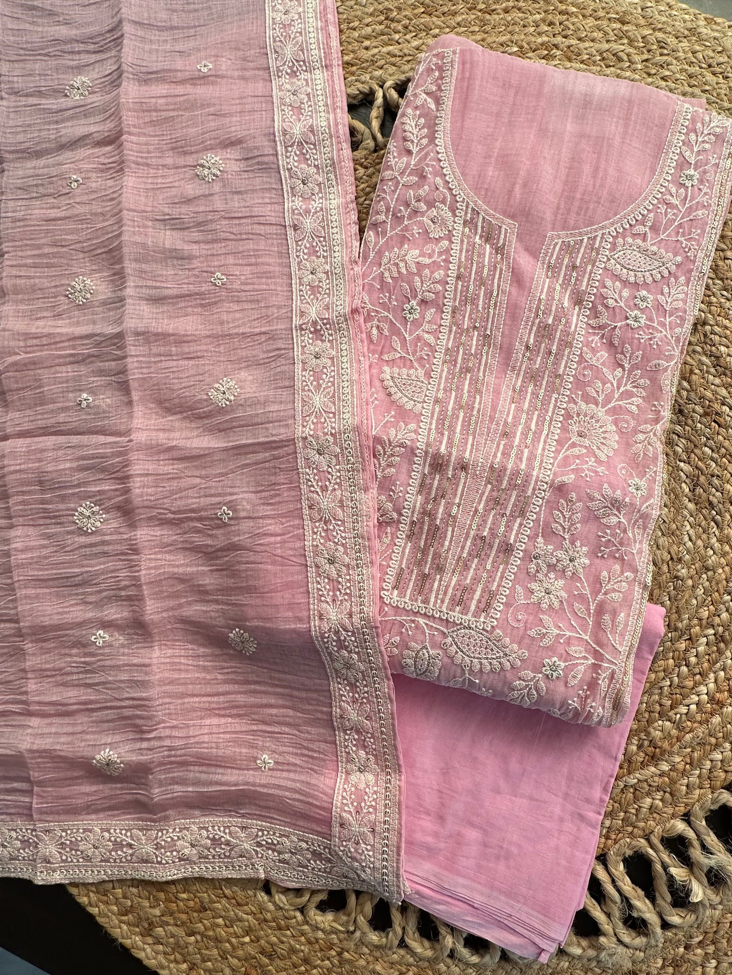 Pure Chanderi 3-Piece Suit