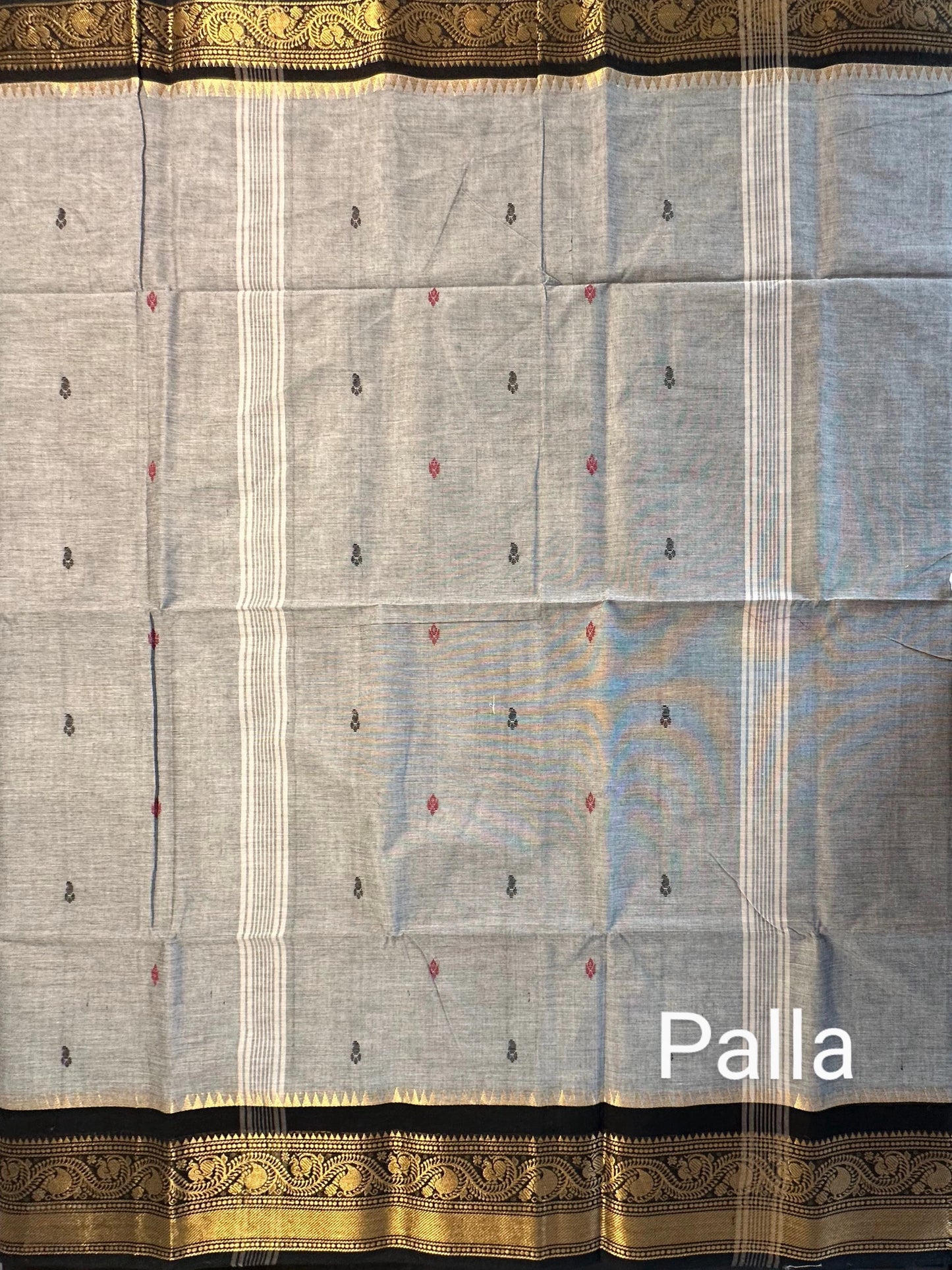 Grey Narayanpet Cotton Saree
