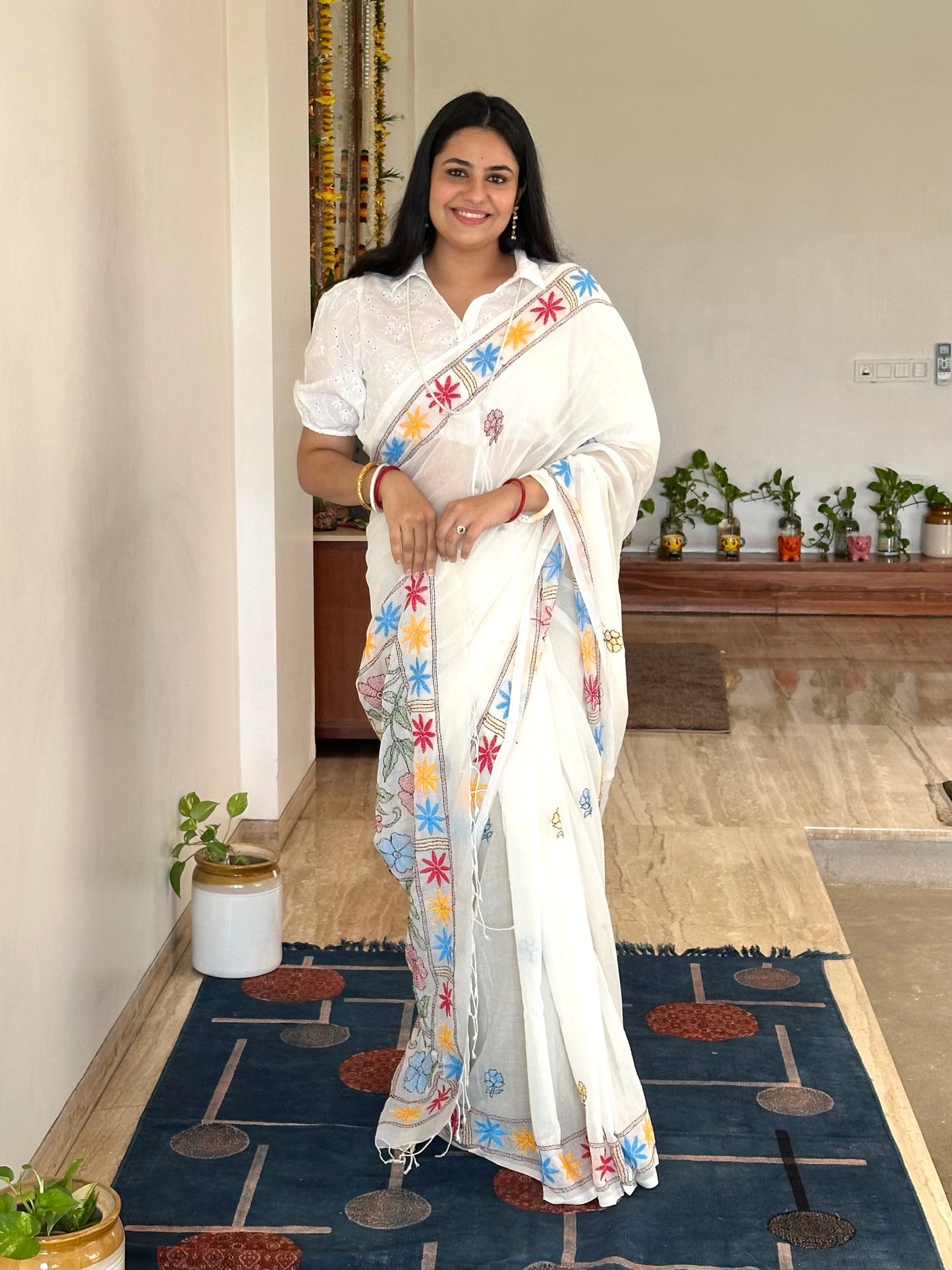 Kaantha Embroidery Cotton Saree