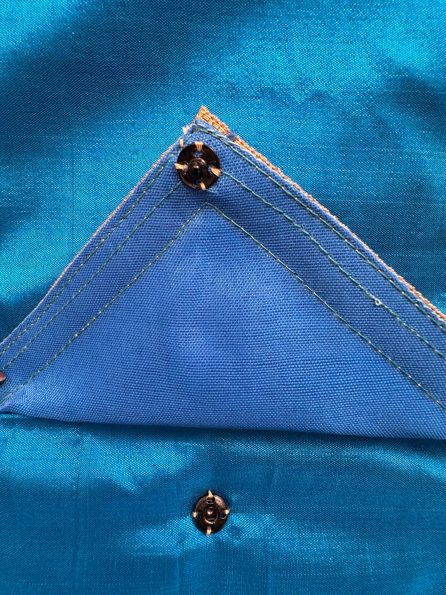Blue Pure Silk Saree Bag With Pouch
