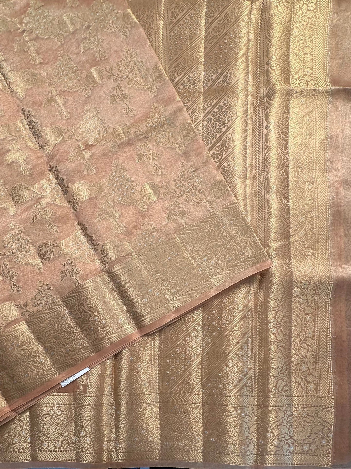 Baby Pink Tissue Silk Saree