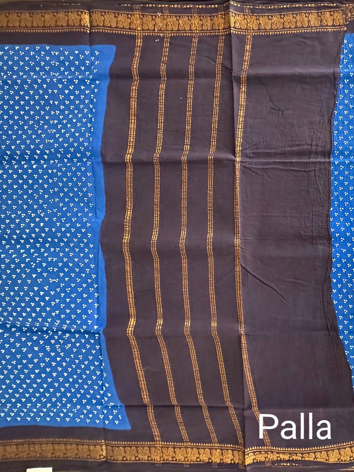 Blue Soongadi Cotton Saree