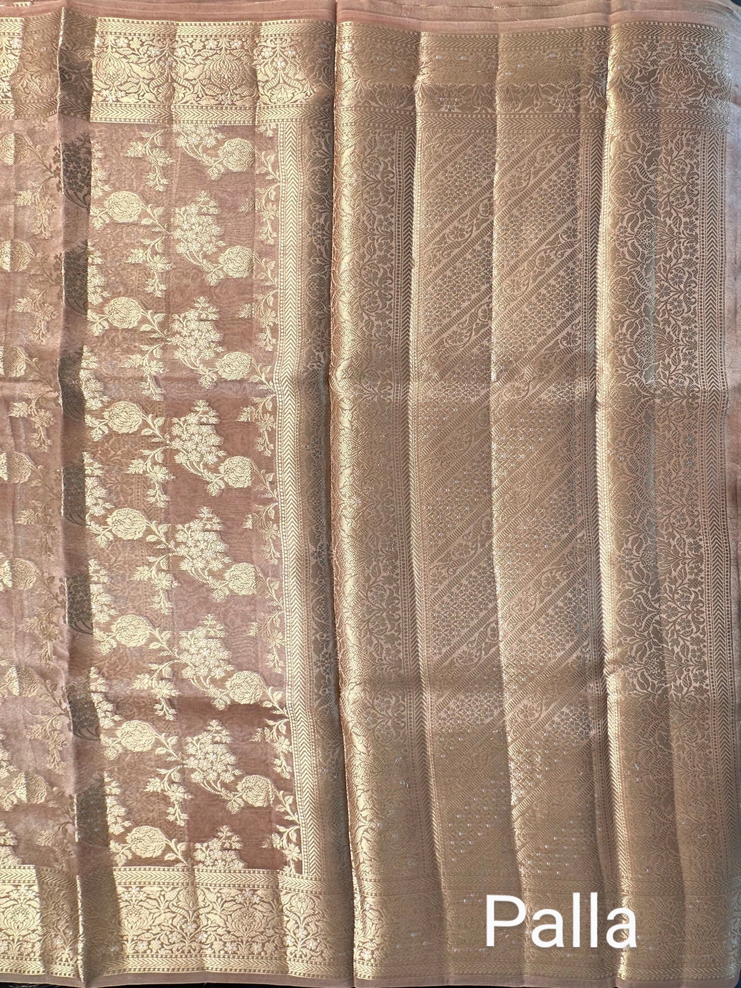 Baby Pink Tissue Silk Saree