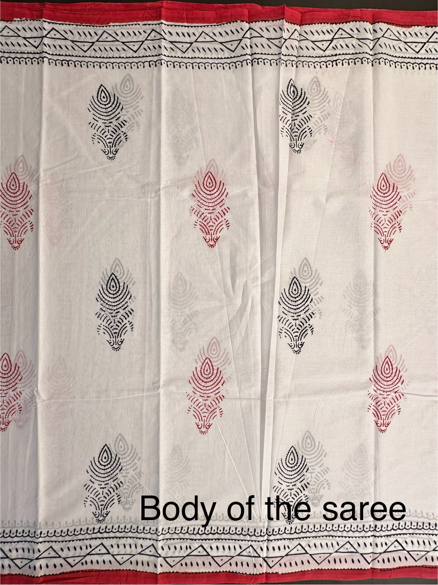 White Pure Cotton Saree