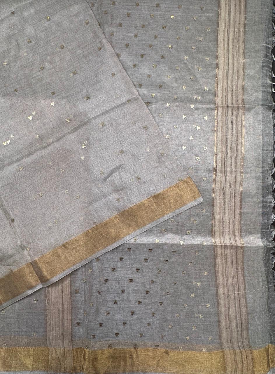 Silver Pure Tissue Silk Saree