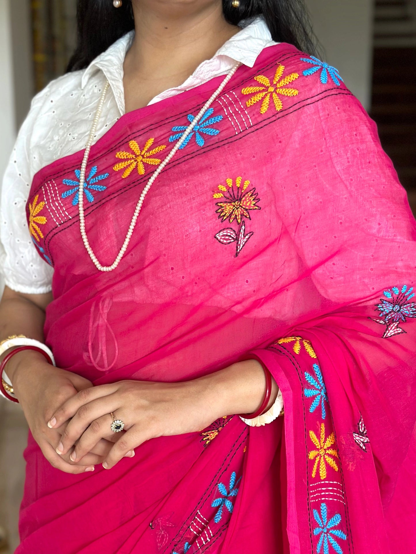 Kaantha Embroidery Cotton Saree