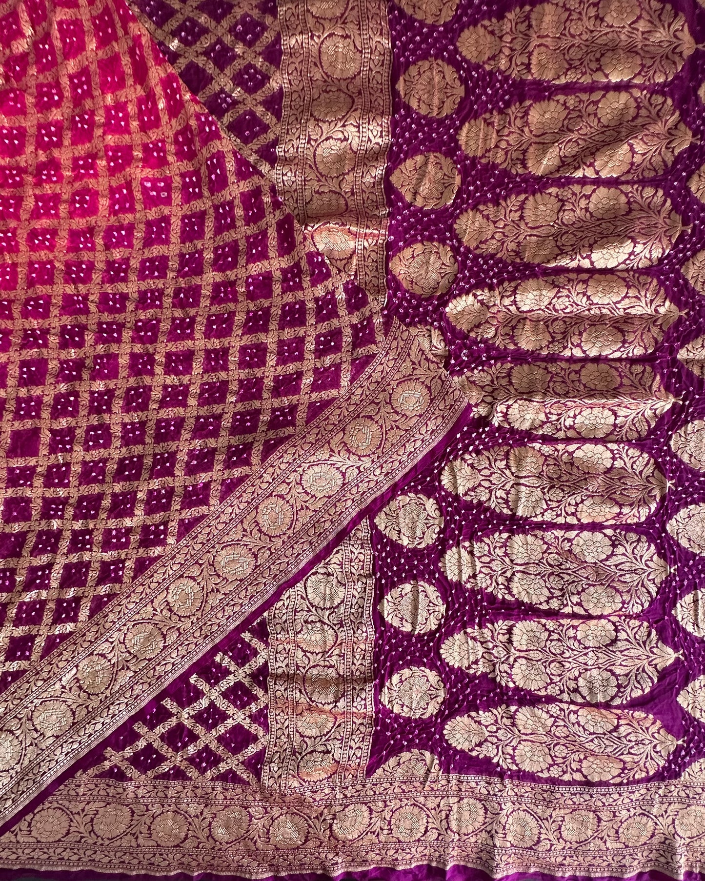 Pure Georgette Gharchola Bandhej Saree