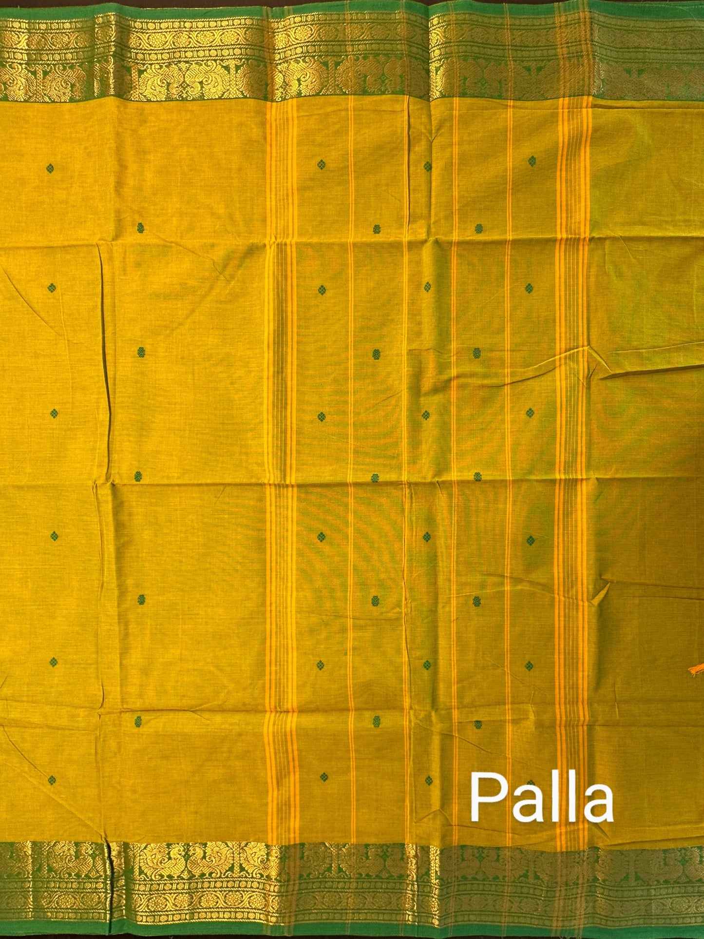 Parrot Green Naryapet Cotton Saree