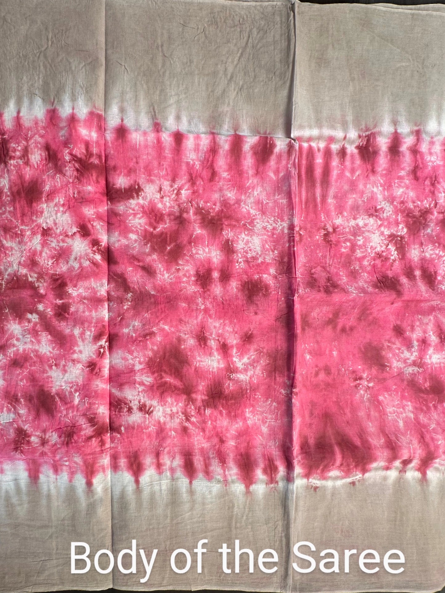 Pink-Beige Batik Pure Cotton Saree
